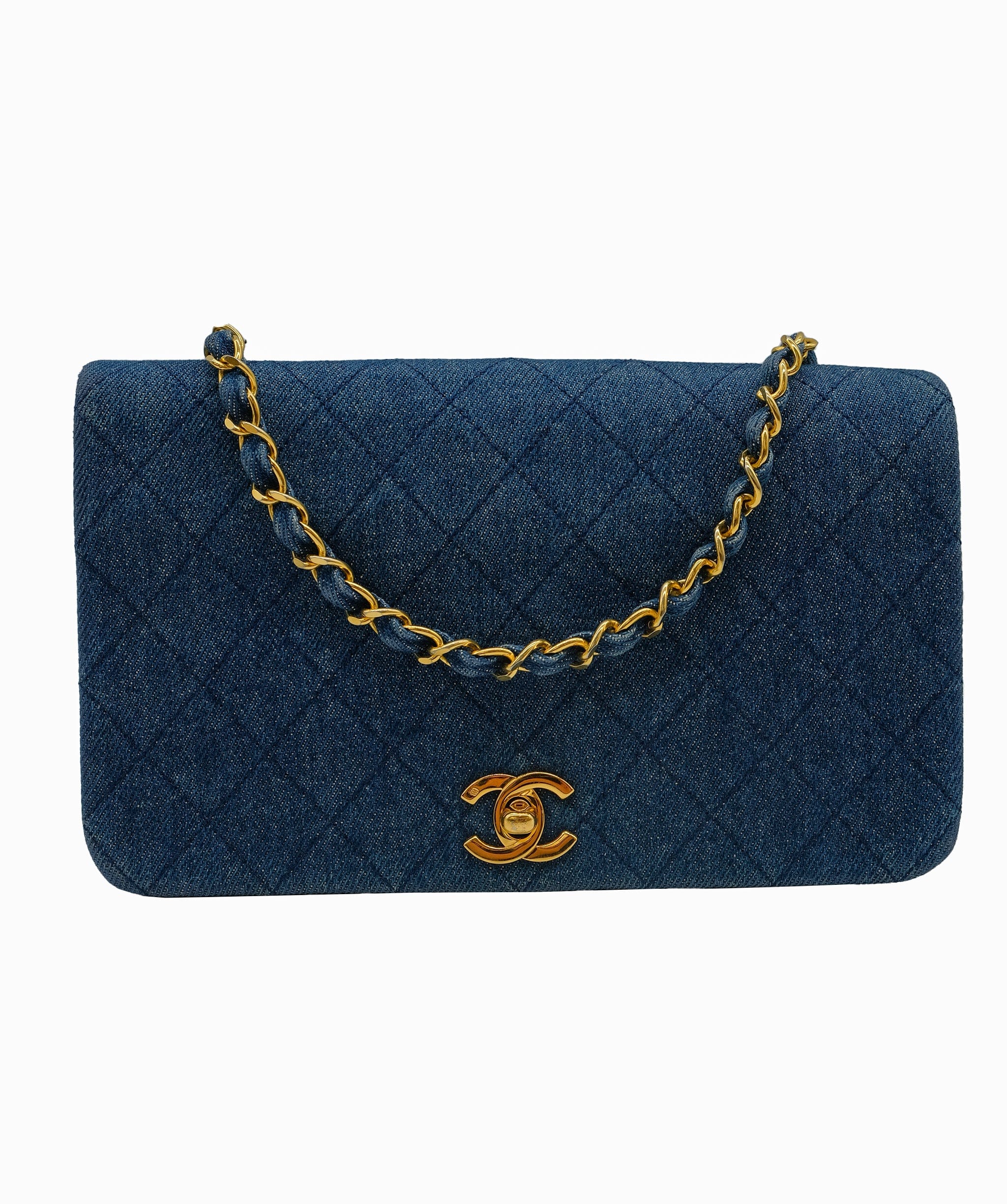 Chanel Chanel Vintage Blue Denim Full Flap DXBS0118