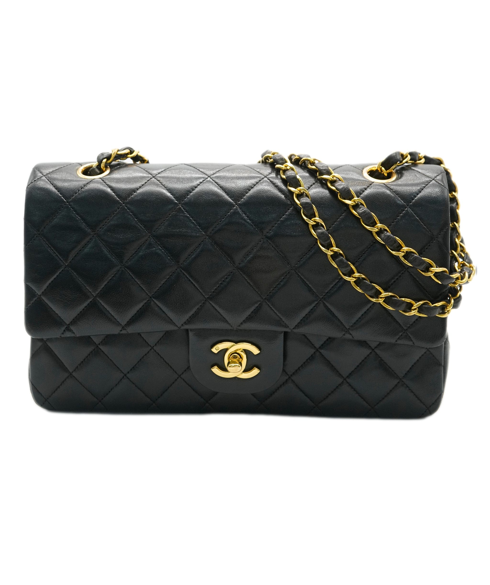 Chanel Chanel Vintage Classic Flap Medium Black Lambskin GHW #3 ASL10535