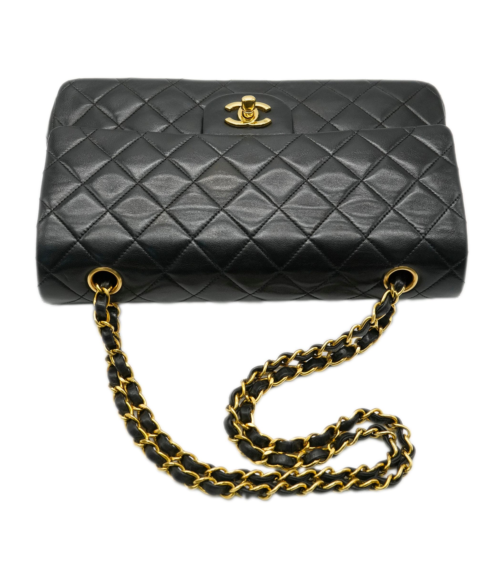Chanel Chanel Vintage Classic Flap Medium Black Lambskin GHW #3 ASL10535