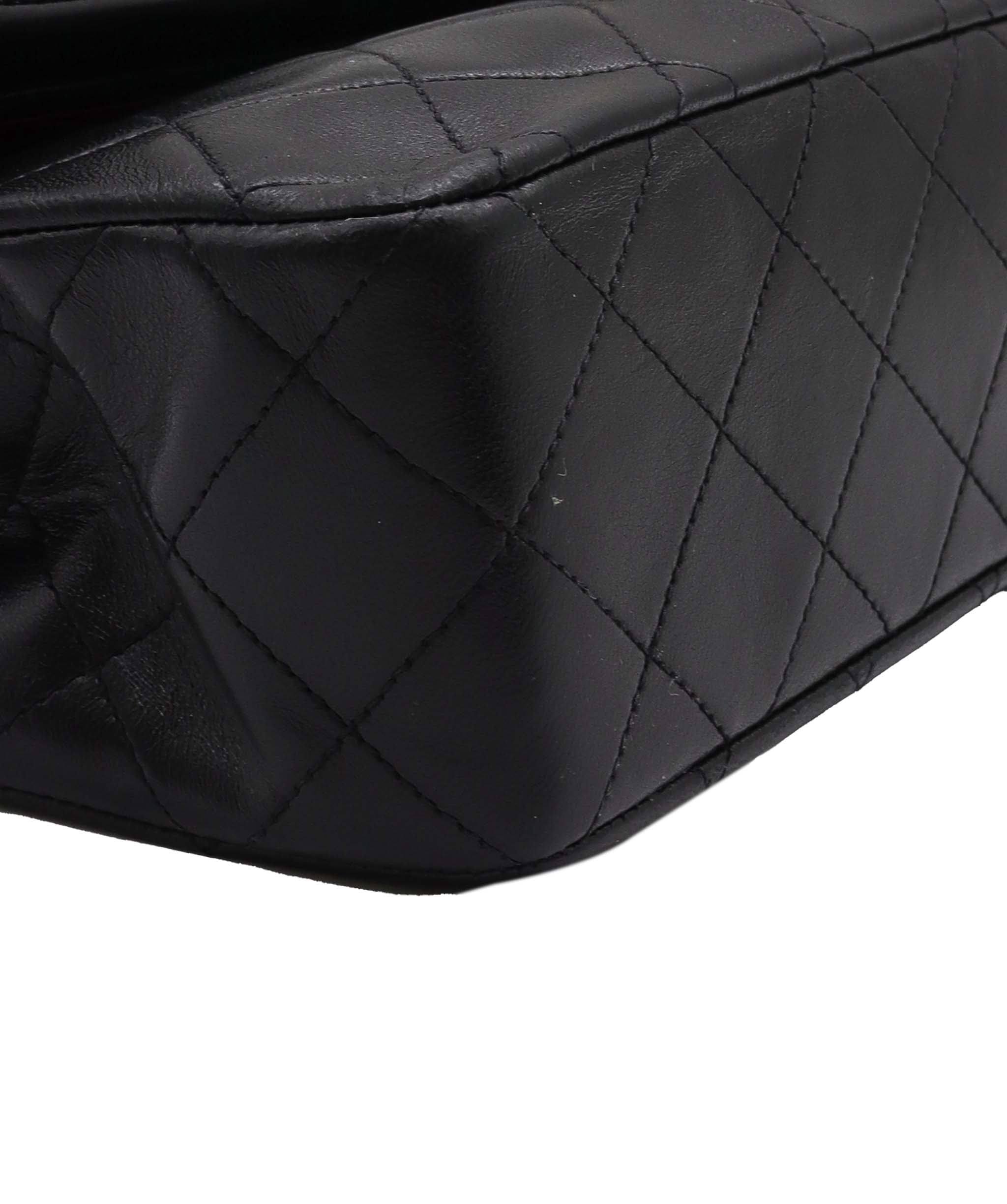 Chanel CHANEL VINTAGE CLASSIC FLAP SMALL CHAIN SHOULDER BAG BLACK LAMB SKIN  DXBS0955