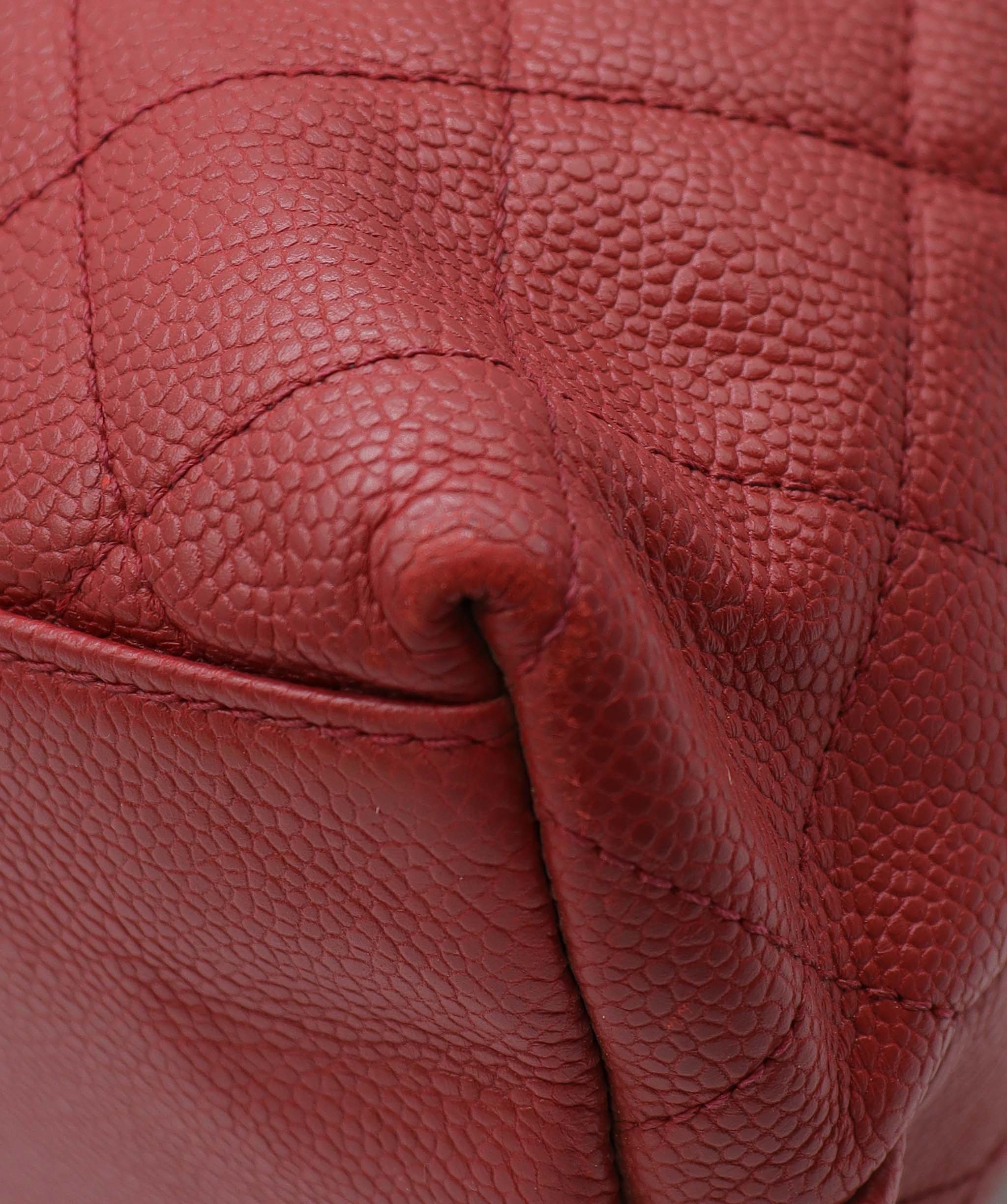 Chanel Chanel Vintage Envelope Turnlock Zip Tote Red Caviar GHW #4 SKC1995