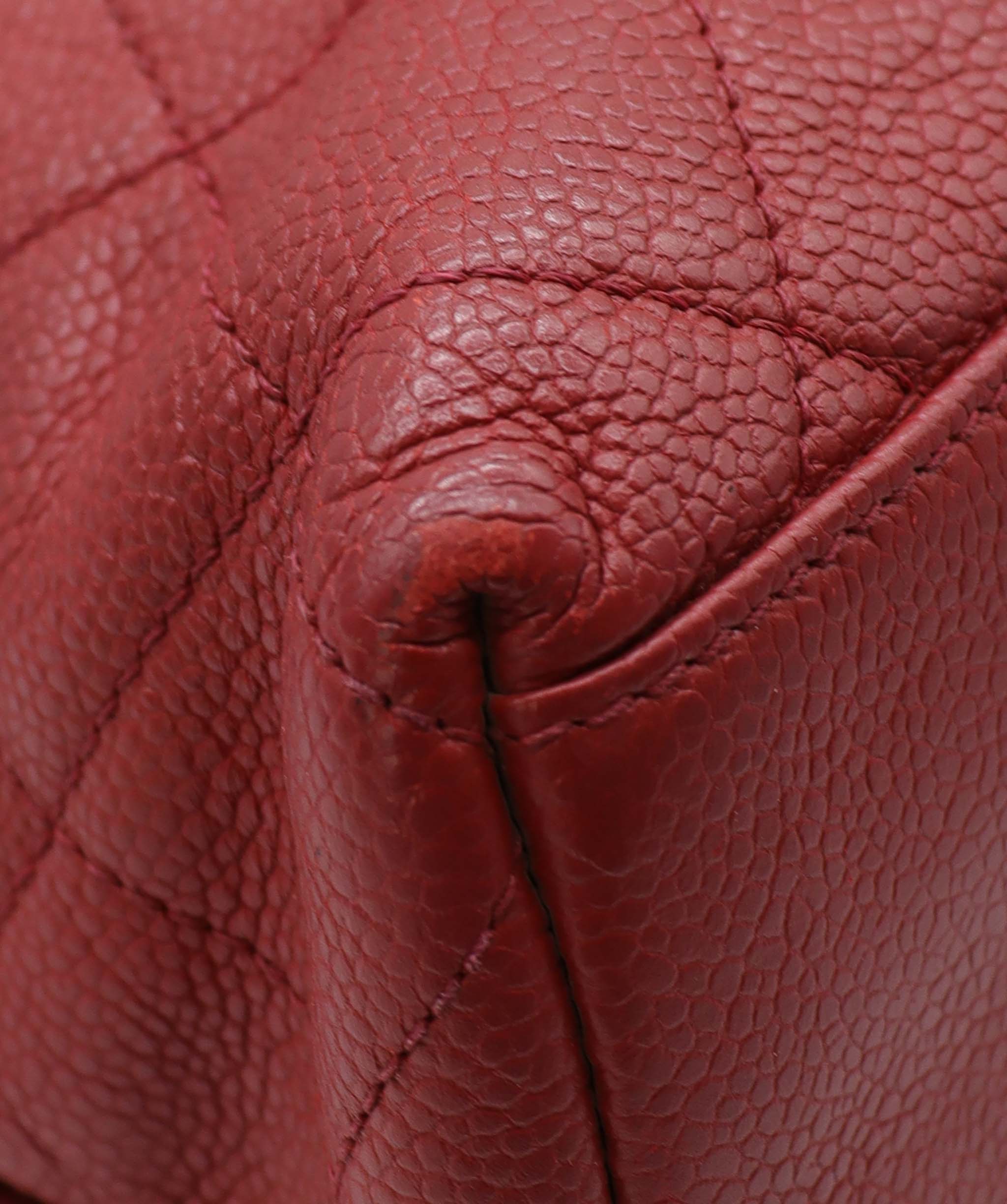 Chanel Chanel Vintage Envelope Turnlock Zip Tote Red Caviar GHW #4 SKC1995