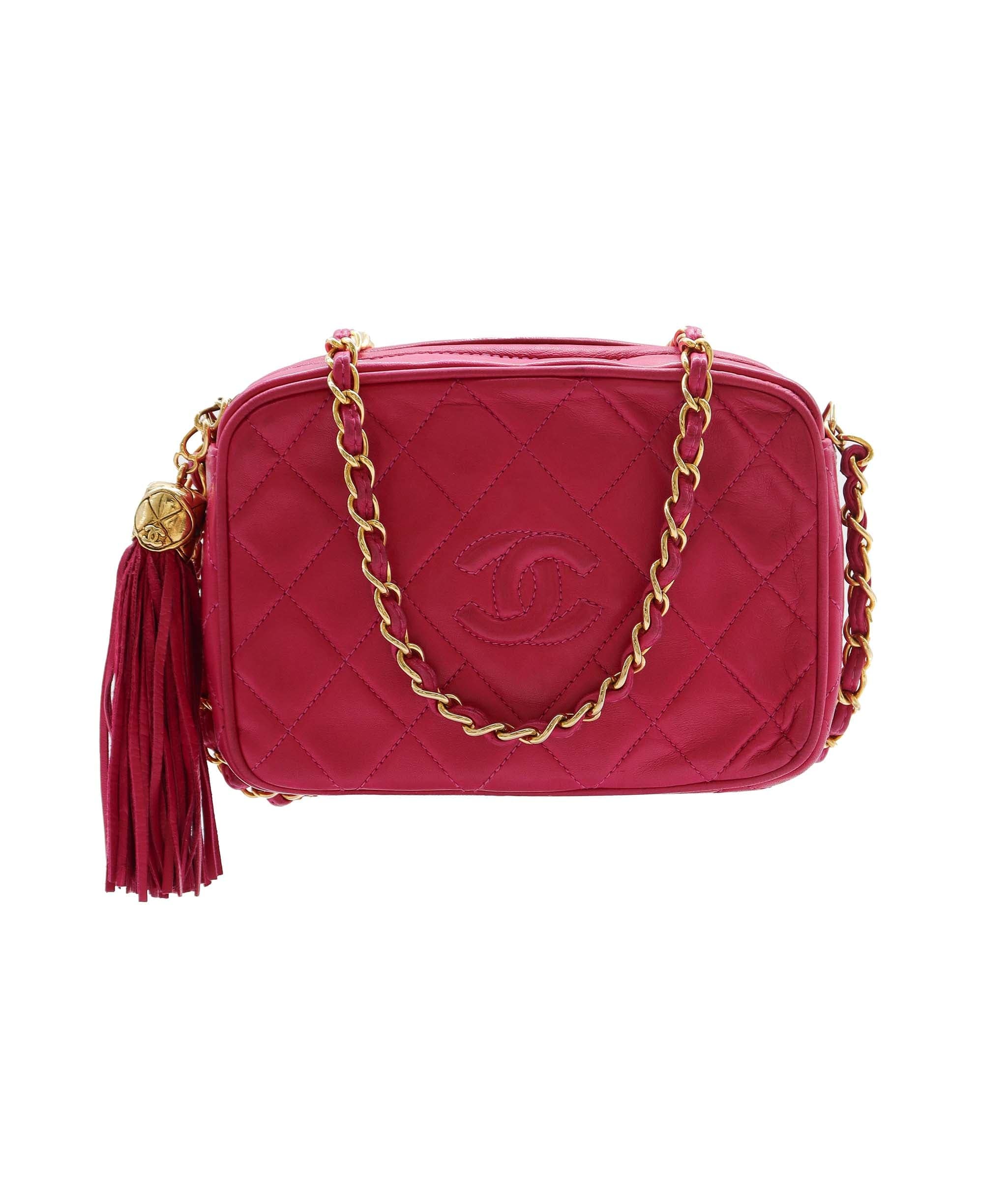 Chanel CHANEL VINTAGE FRINGE SHOULDER BAG PINK DXBS2289