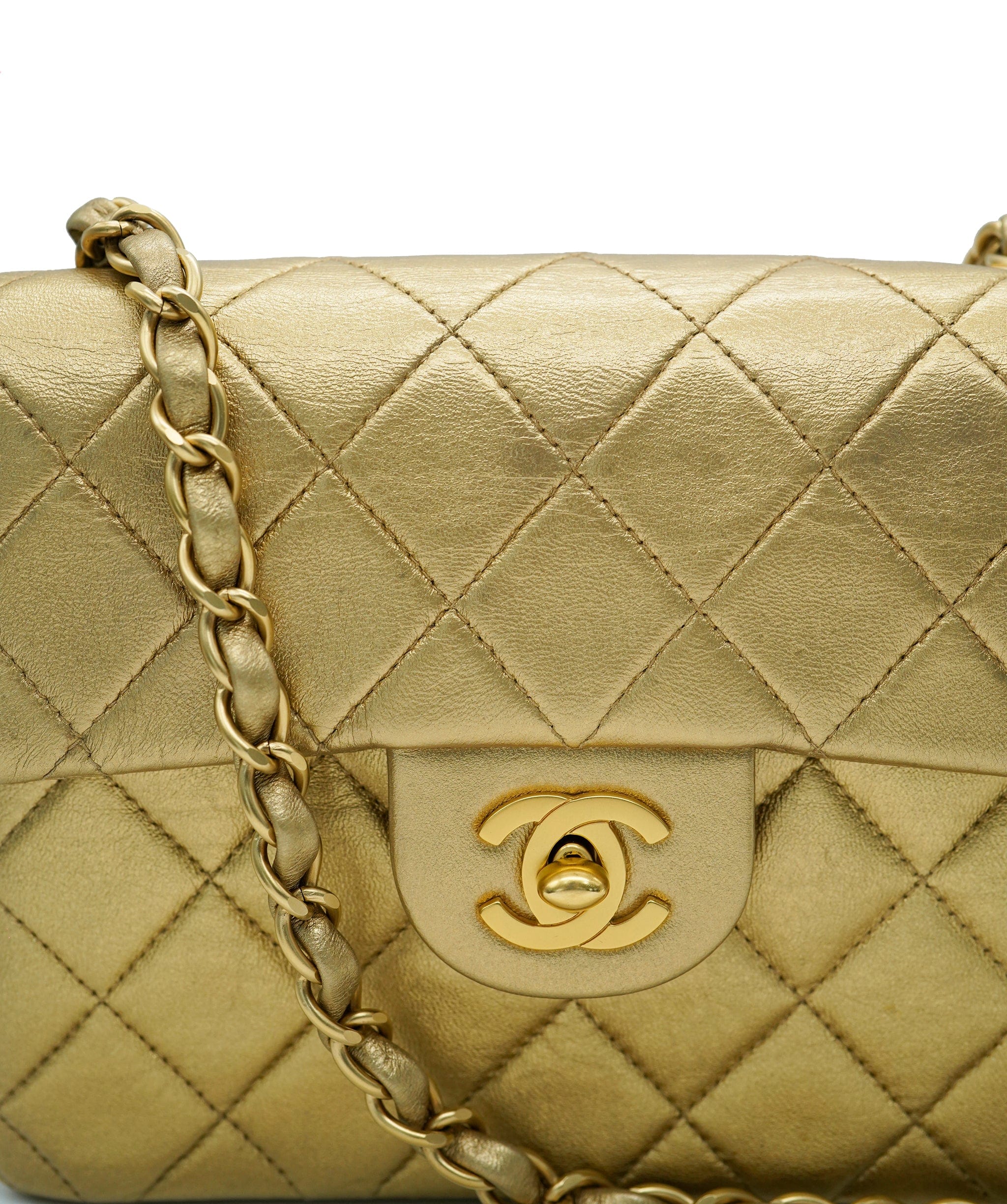 Chanel Chanel Vintage Gold Mini Square 17 Chain Shoulder Bag DBXS0022