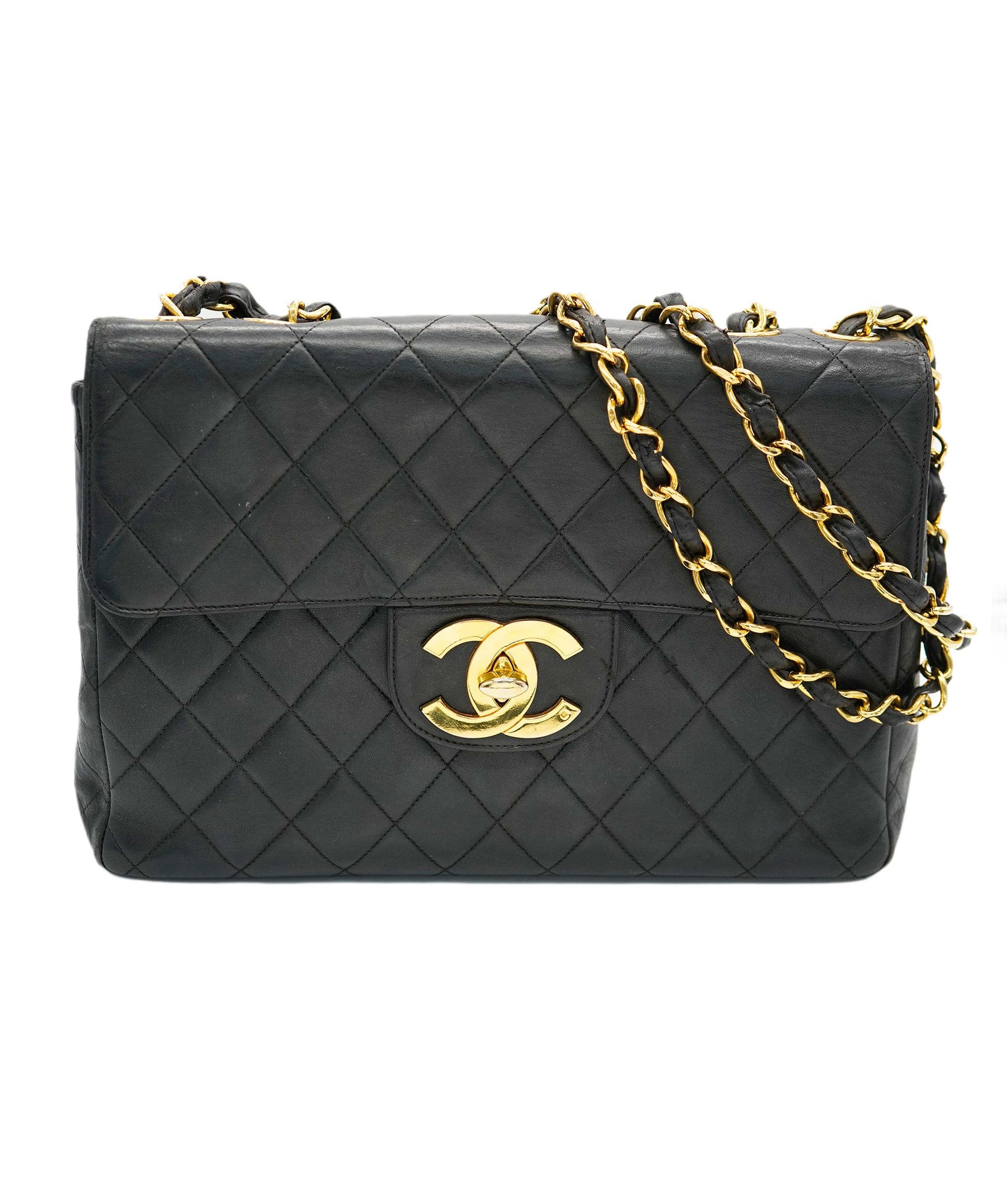 Chanel Chanel vintage jumbo black with GHW - serial sticker & dustbag - AJC0732