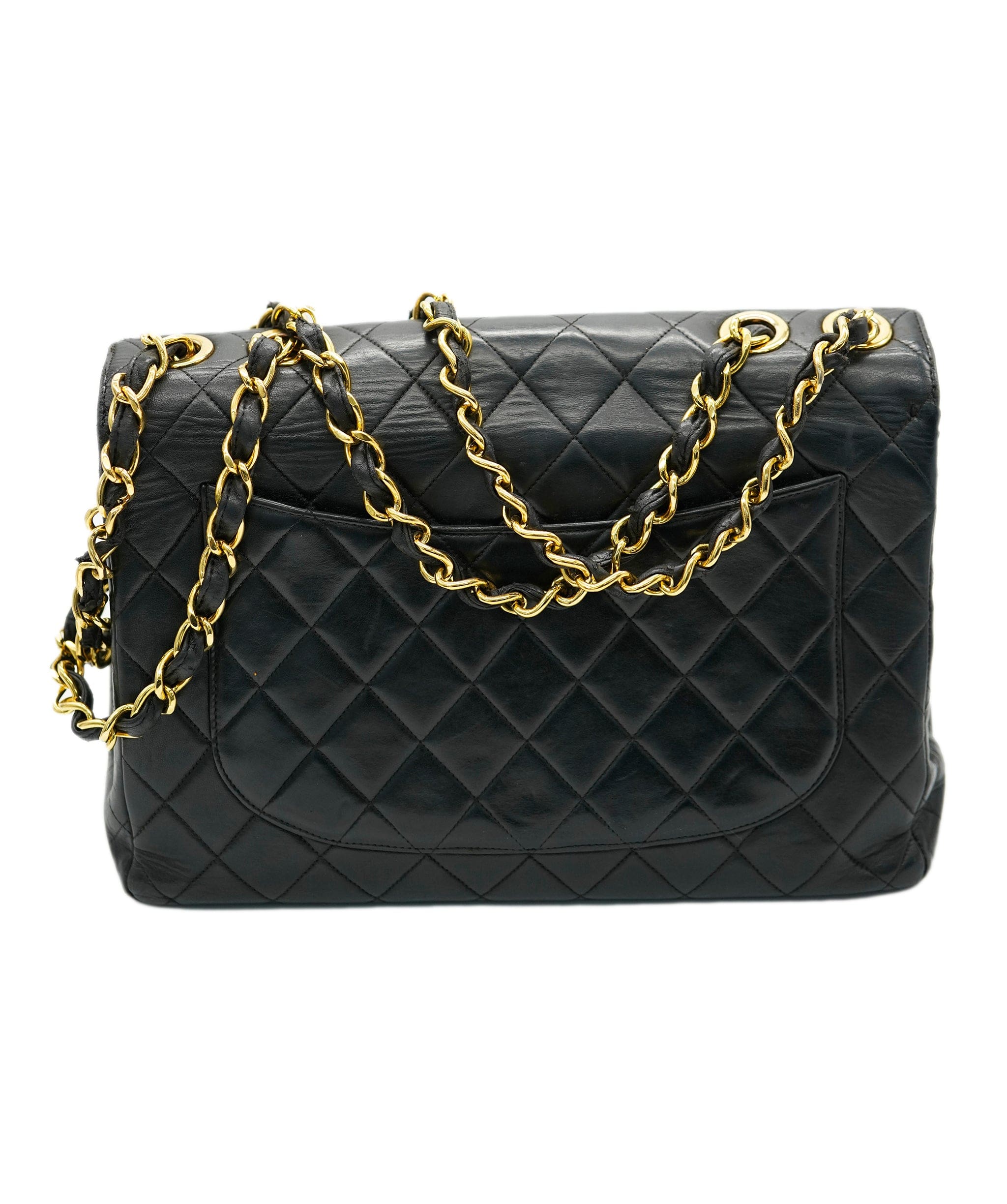 Chanel Chanel vintage jumbo black with GHW - serial sticker & dustbag - AJC0732