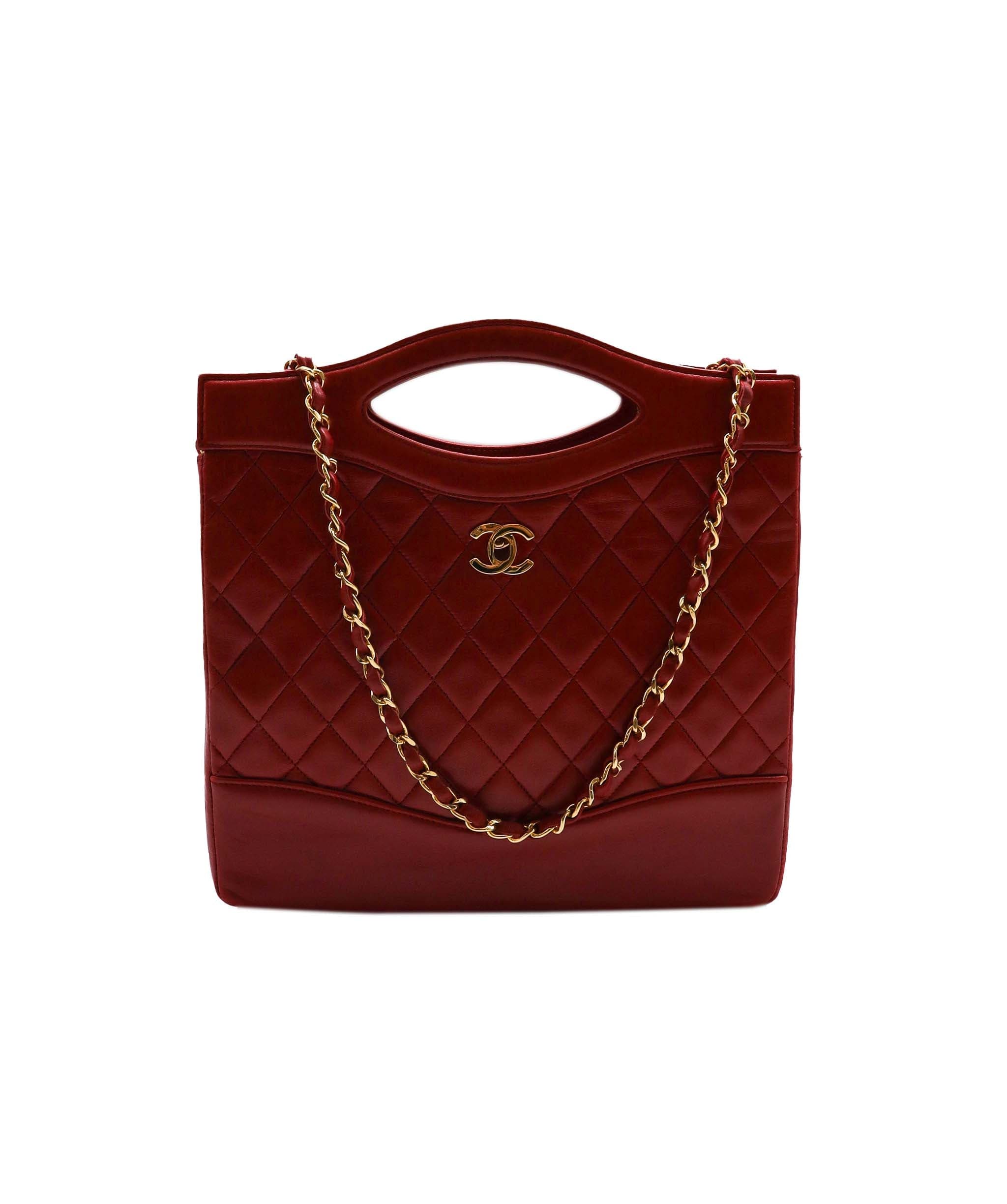 Chanel CHANEL VINTAGE MATELASSE BAG RED LAMBSKIN 90244686