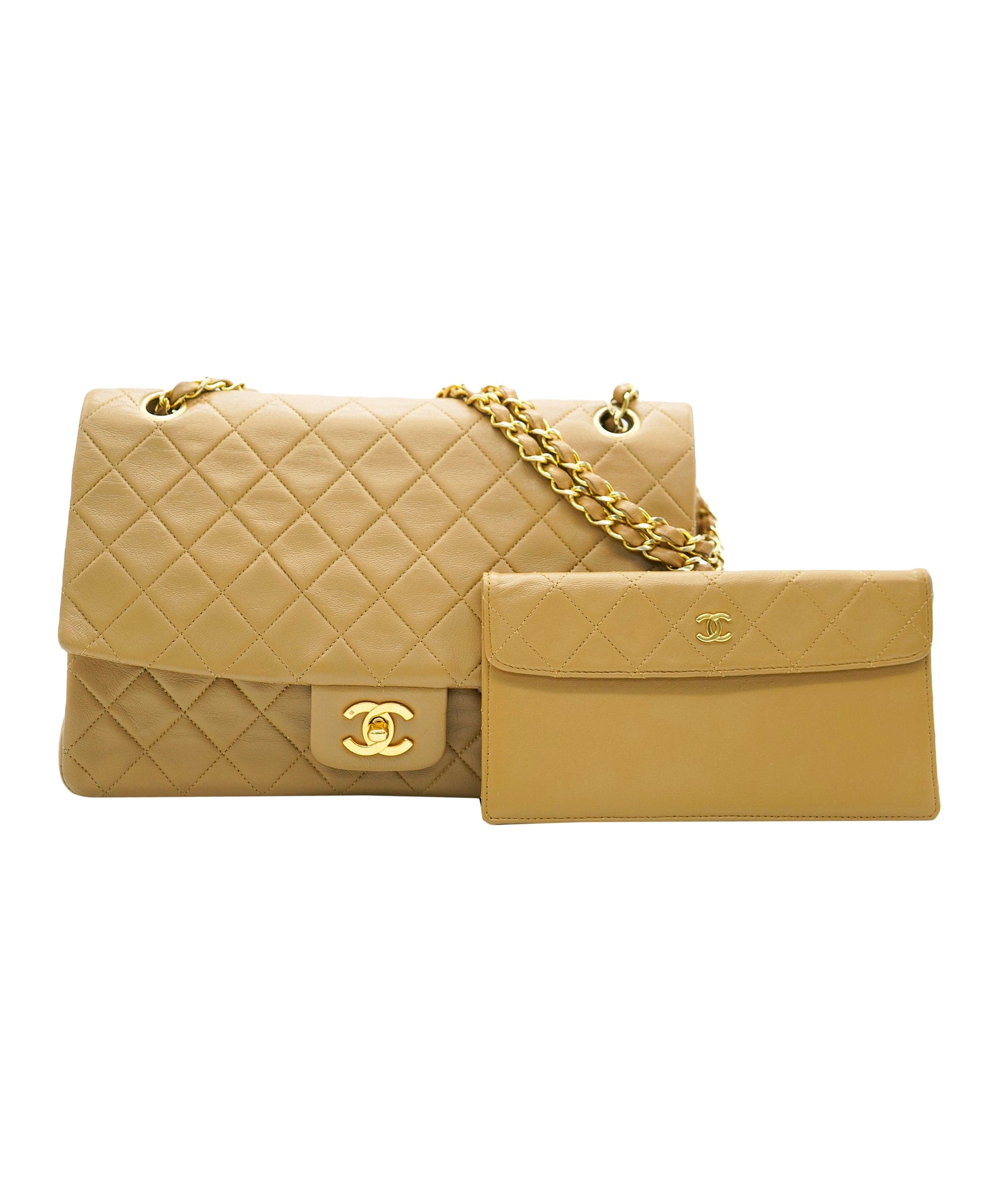 CHANEL VINTAGE MATELASSE CHAIN SHOULDER BAG BEIGE LAMB SKIN 90238532 D –  LuxuryPromise