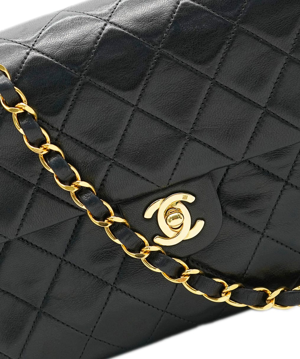 Chanel Chanel Vintage Mini Square Black Lambskin GHW #2 ASL10536