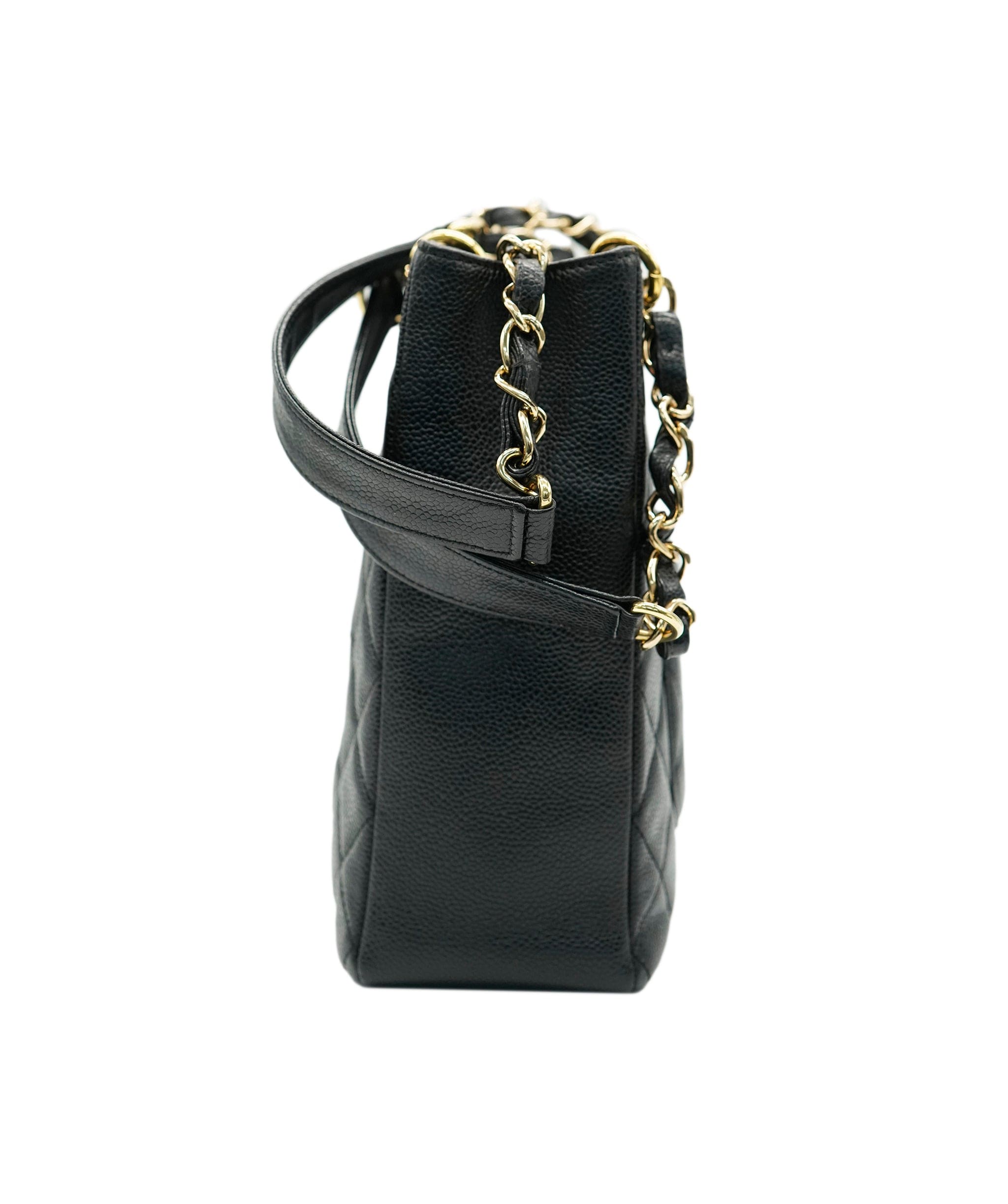 Chanel CHANEL VINTAGE PST CHAIN SHOULDER BAG BLACK CAVIAR SKIN 90269945 DBXS3591