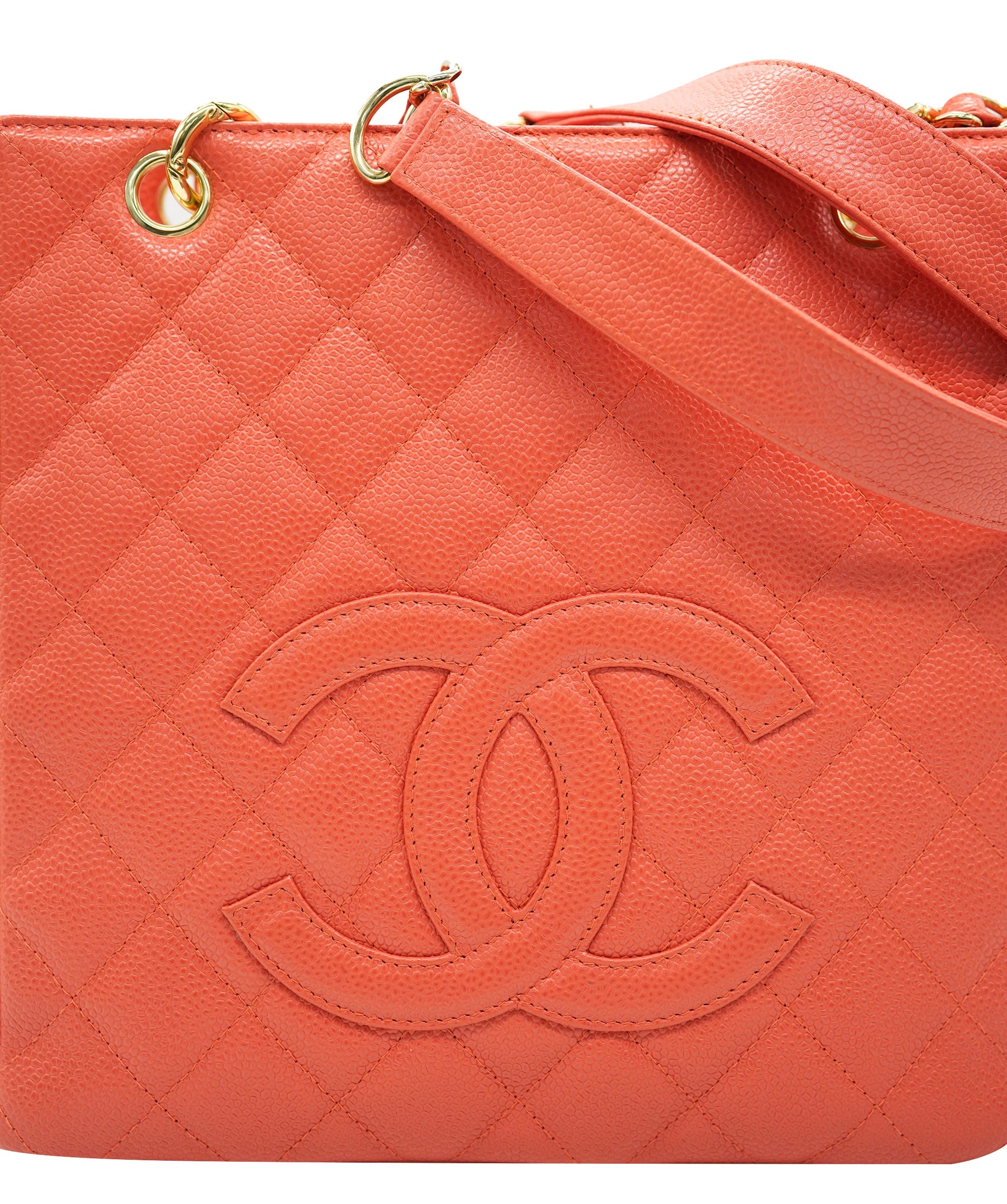 Chanel CHANEL VINTAGE PST CHAIN TOTE BAG PINK CAVIAR SKIN 90268195 DBXS3592