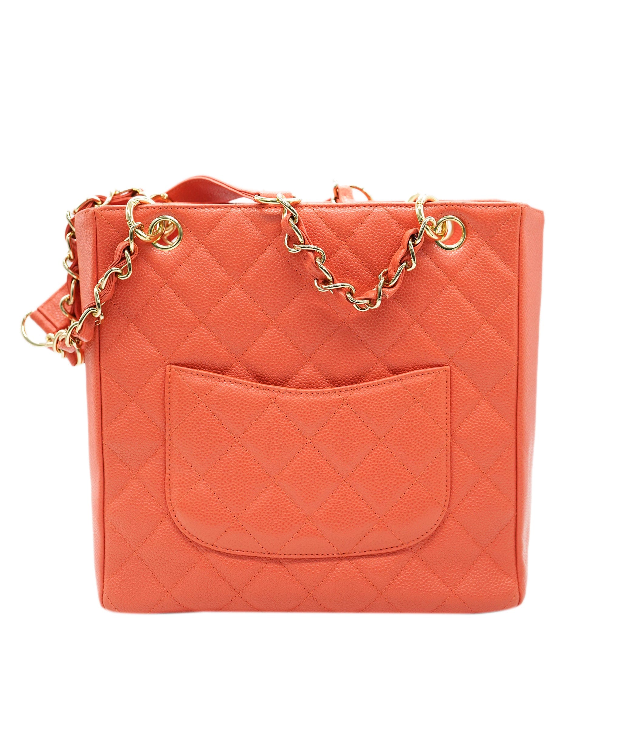 Chanel CHANEL VINTAGE PST CHAIN TOTE BAG PINK CAVIAR SKIN 90268195 DBXS3592