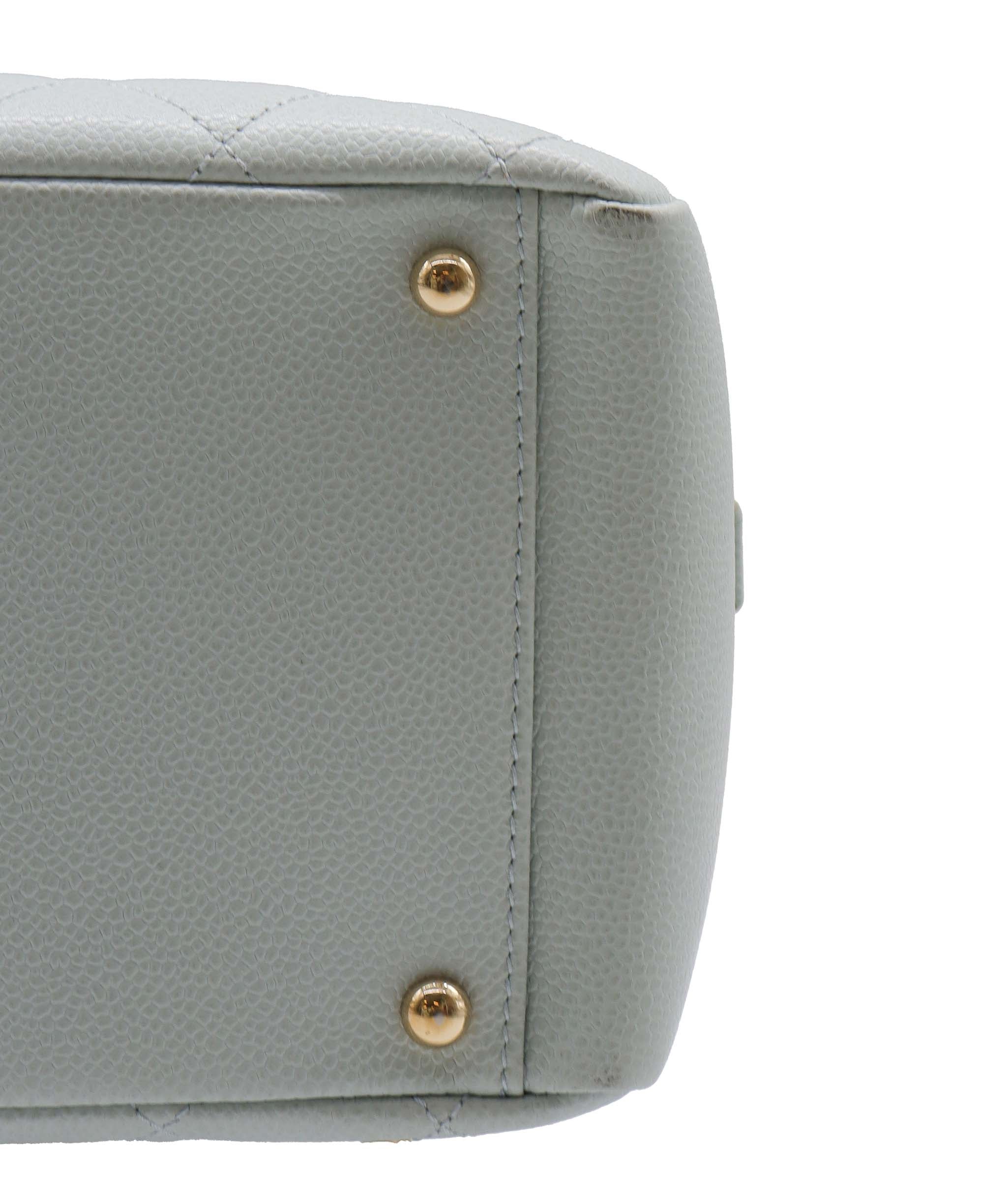 Chanel CHANEL VINTAGE PTT CHAIN TOTE BAG GREEN CAVIAR SKIN DXBS2224