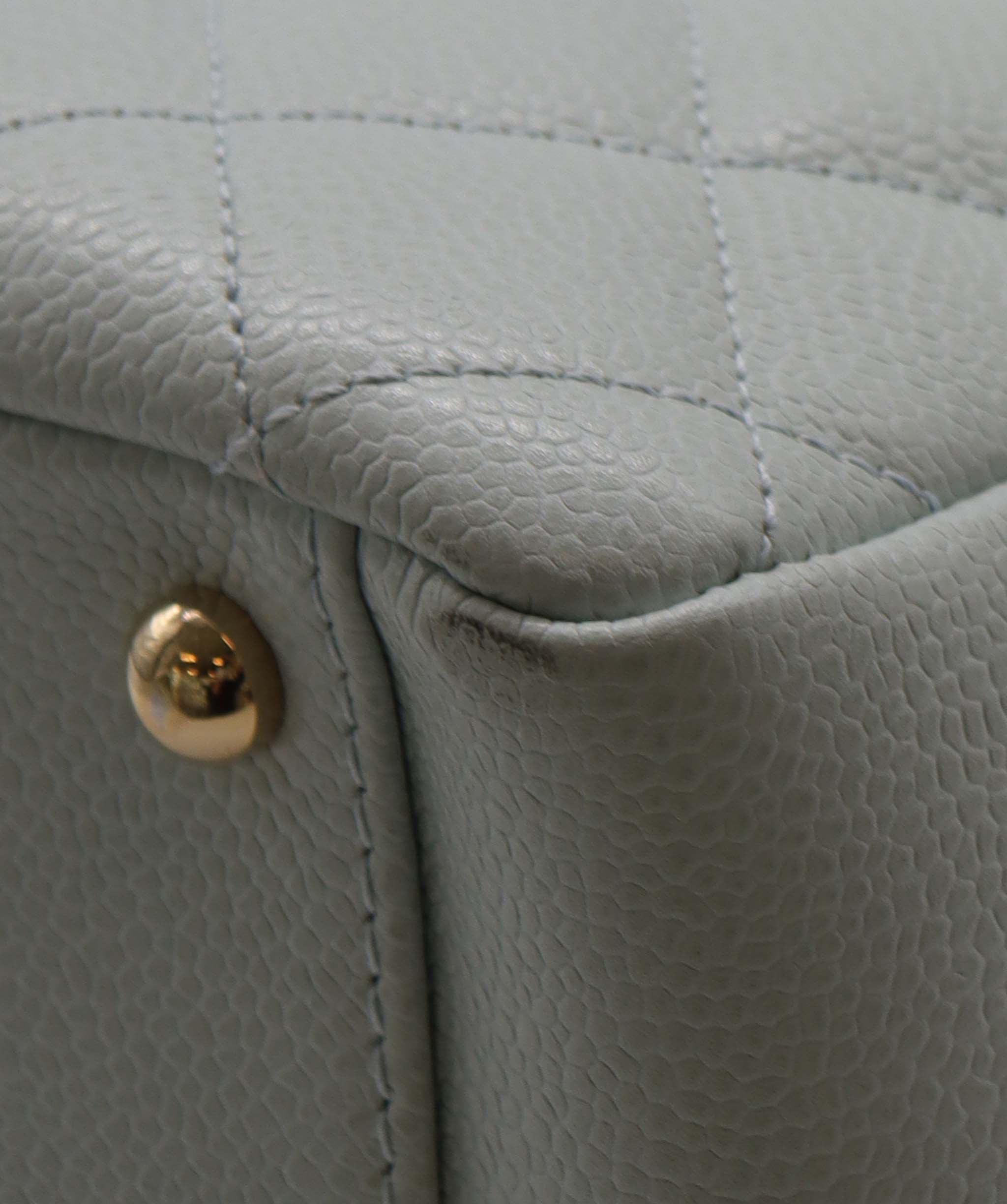 Chanel CHANEL VINTAGE PTT CHAIN TOTE BAG GREEN CAVIAR SKIN DXBS2224