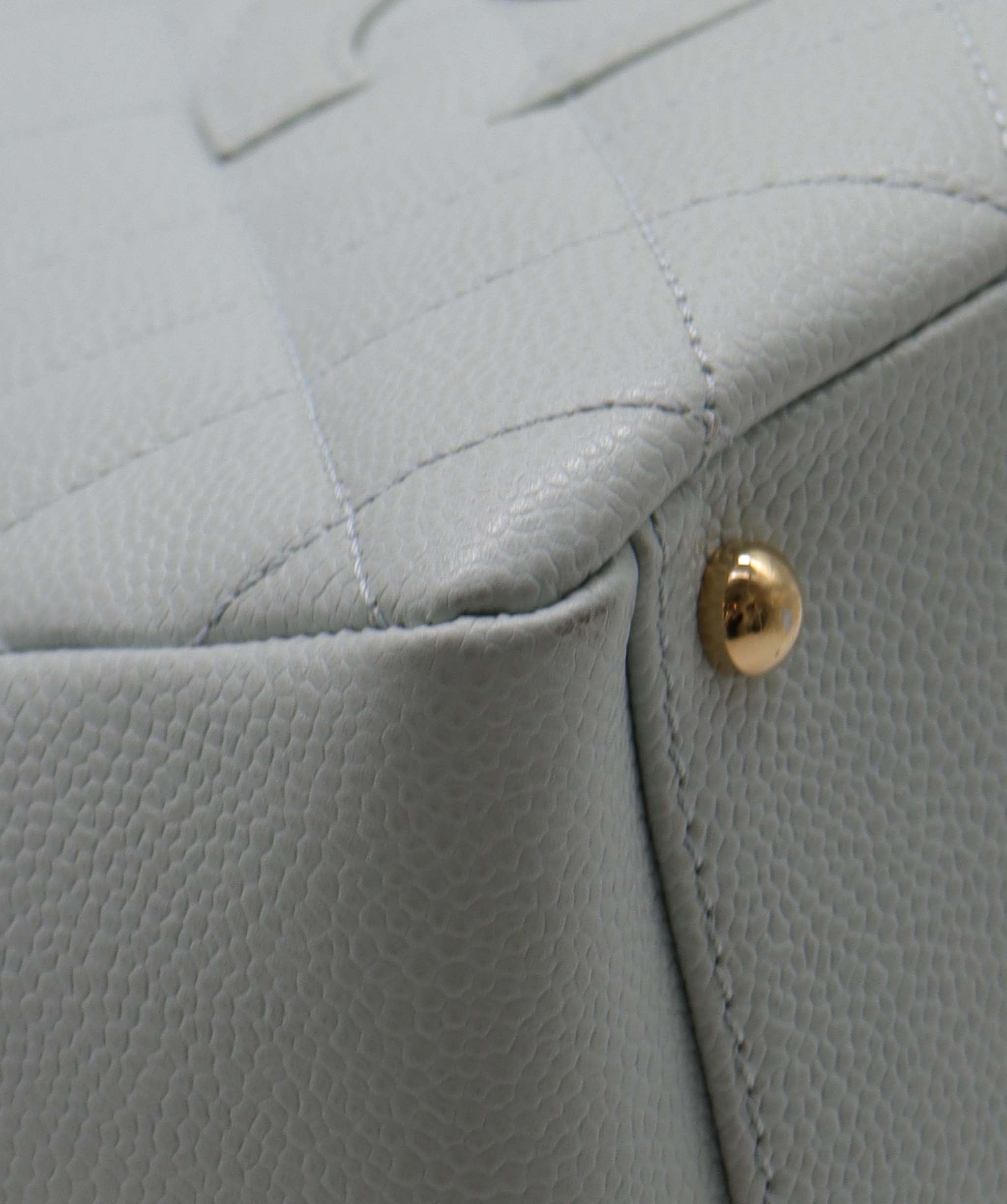 Chanel CHANEL VINTAGE PTT CHAIN TOTE BAG GREEN CAVIAR SKIN DXBS2224