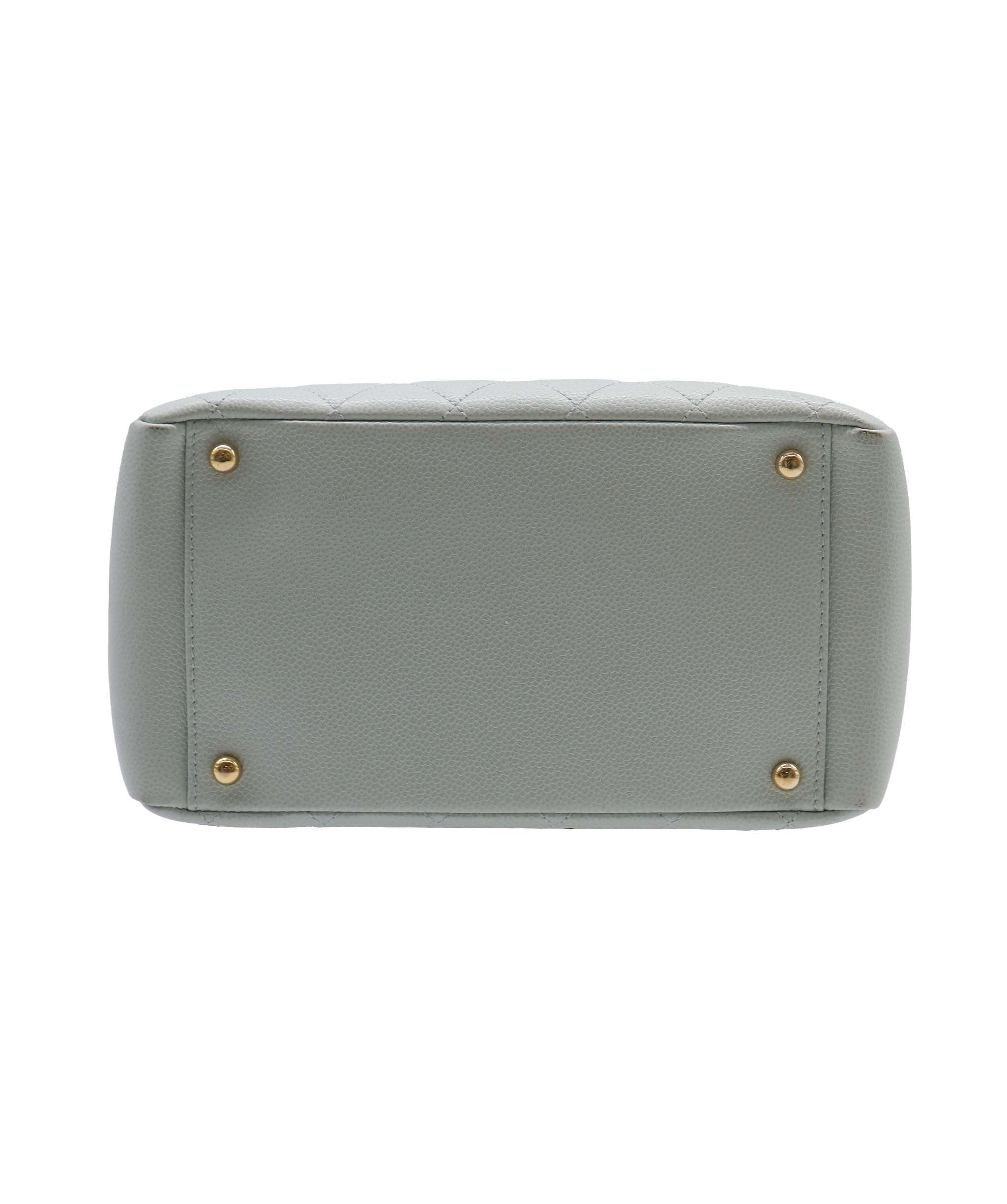 Chanel CHANEL VINTAGE PTT CHAIN TOTE BAG GREEN CAVIAR SKIN DXBS2224