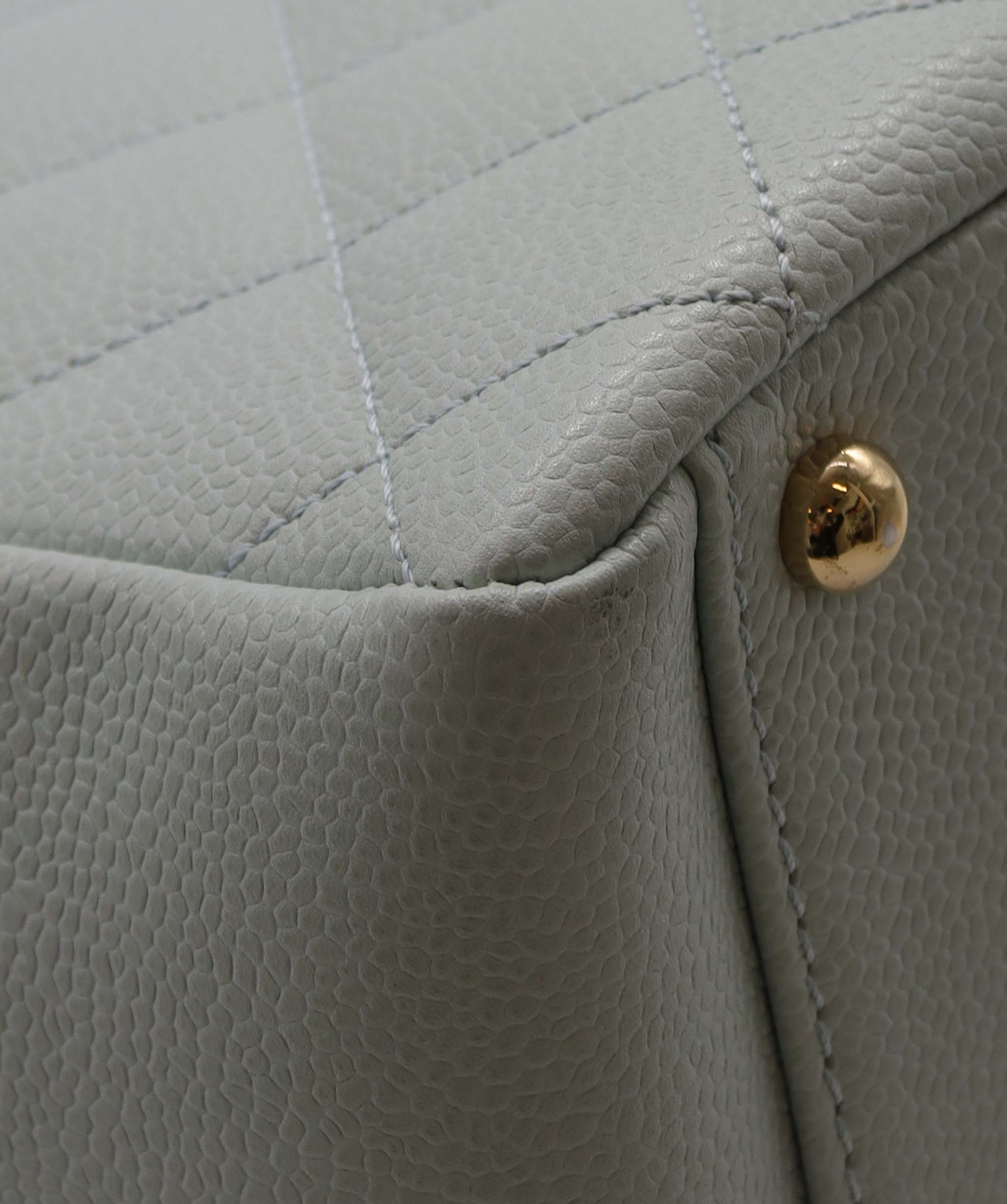 Chanel CHANEL VINTAGE PTT CHAIN TOTE BAG GREEN CAVIAR SKIN DXBS2224