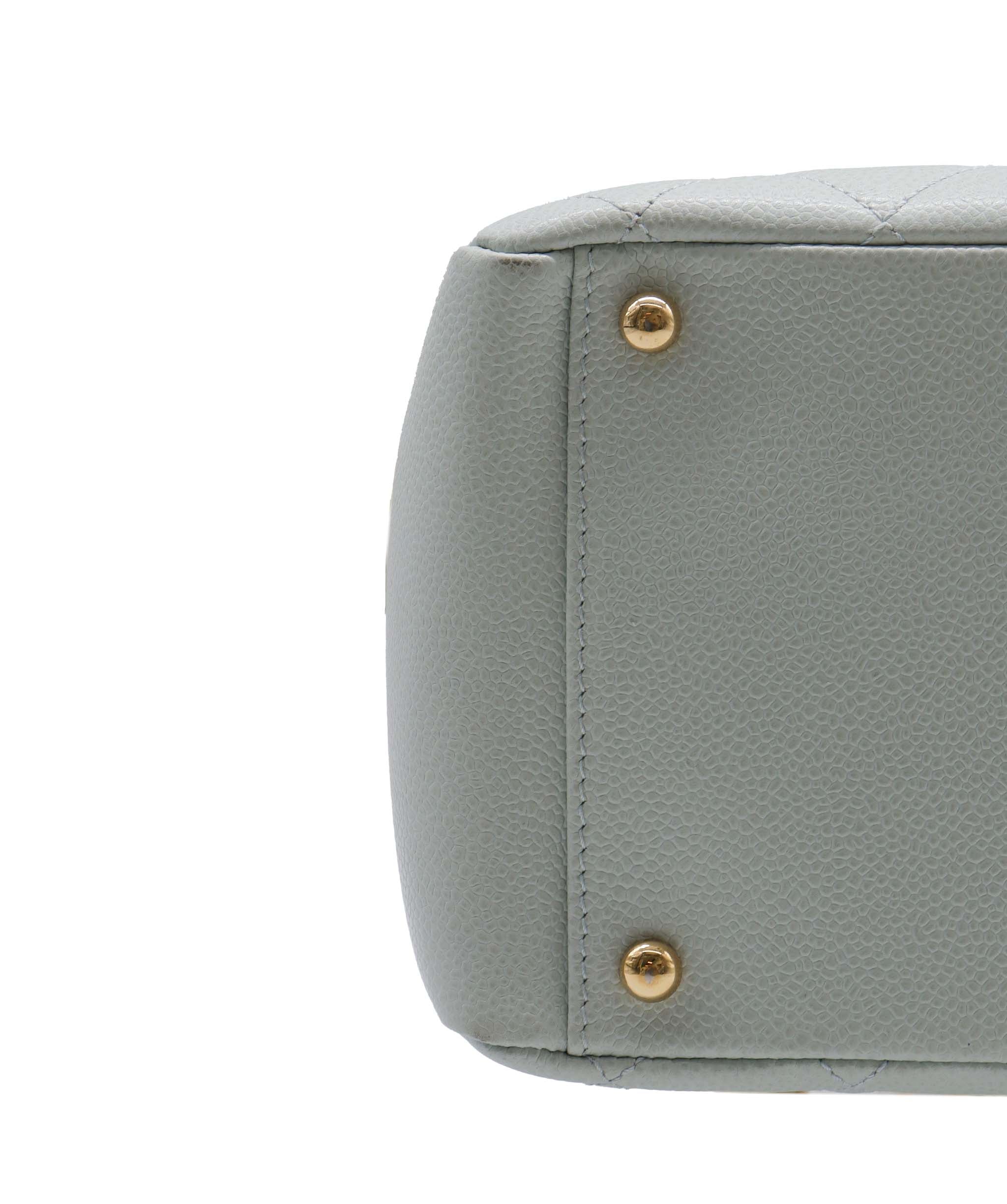 Chanel CHANEL VINTAGE PTT CHAIN TOTE BAG GREEN CAVIAR SKIN DXBS2224