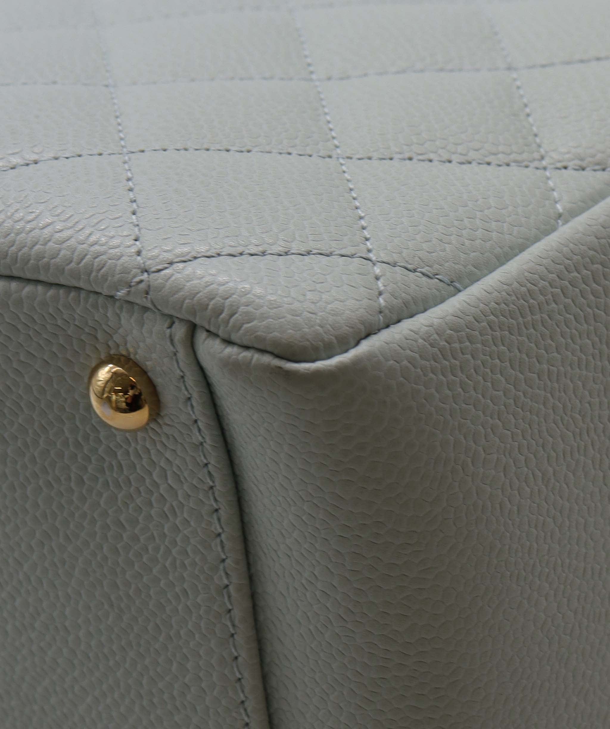 Chanel CHANEL VINTAGE PTT CHAIN TOTE BAG GREEN CAVIAR SKIN DXBS2224