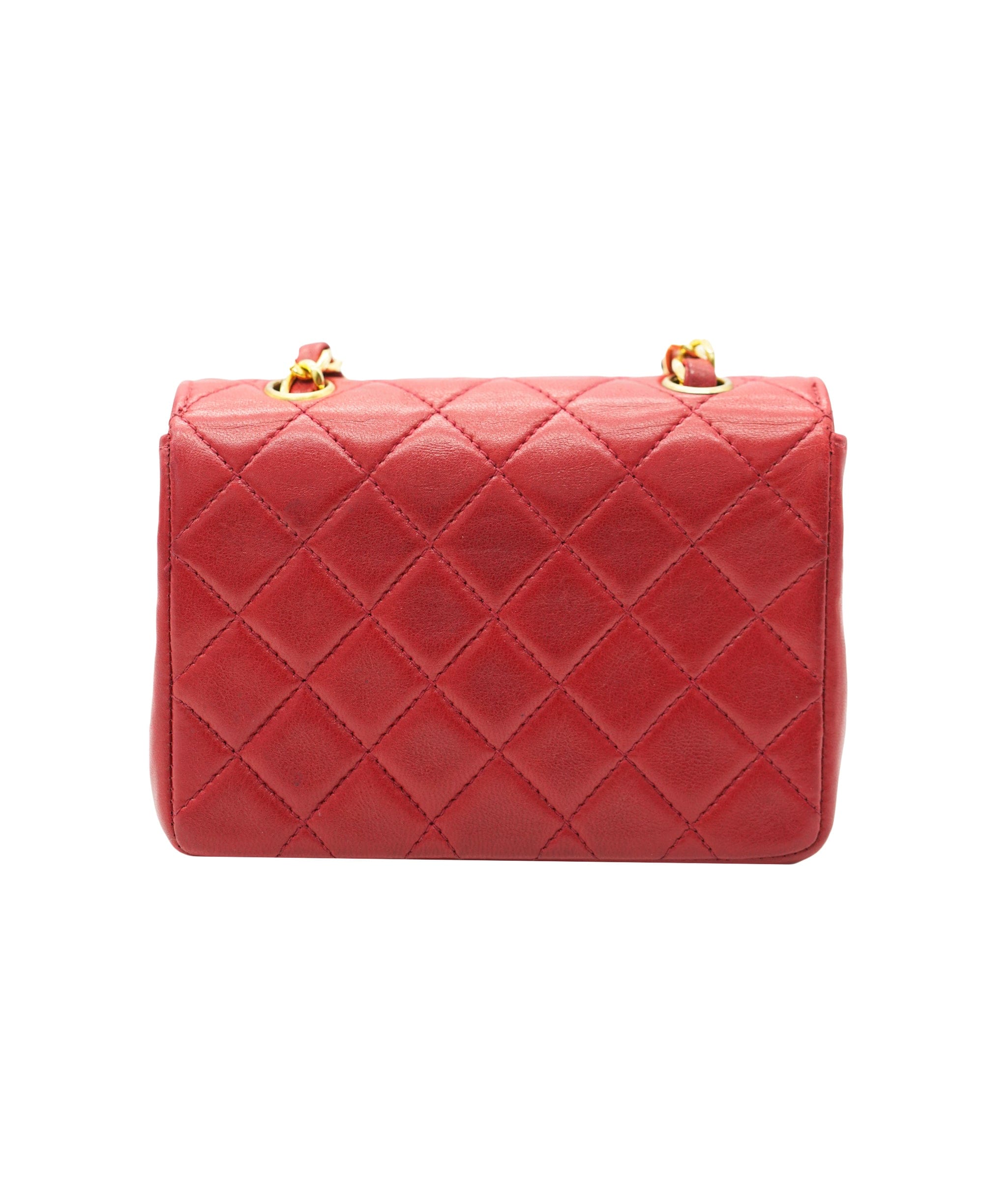 Chanel Chanel Vintage Red Lambskin Micro Mini Flap ABC0952