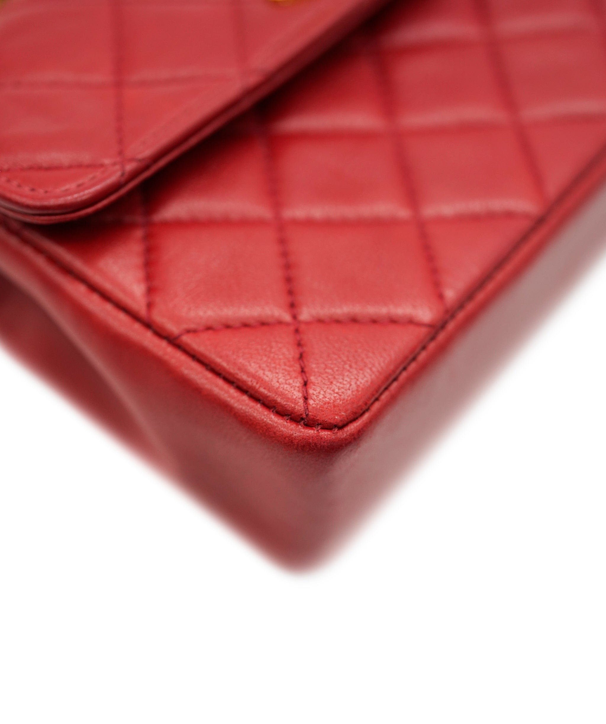 Chanel Chanel Vintage Red Lambskin Micro Mini Flap ABC0952