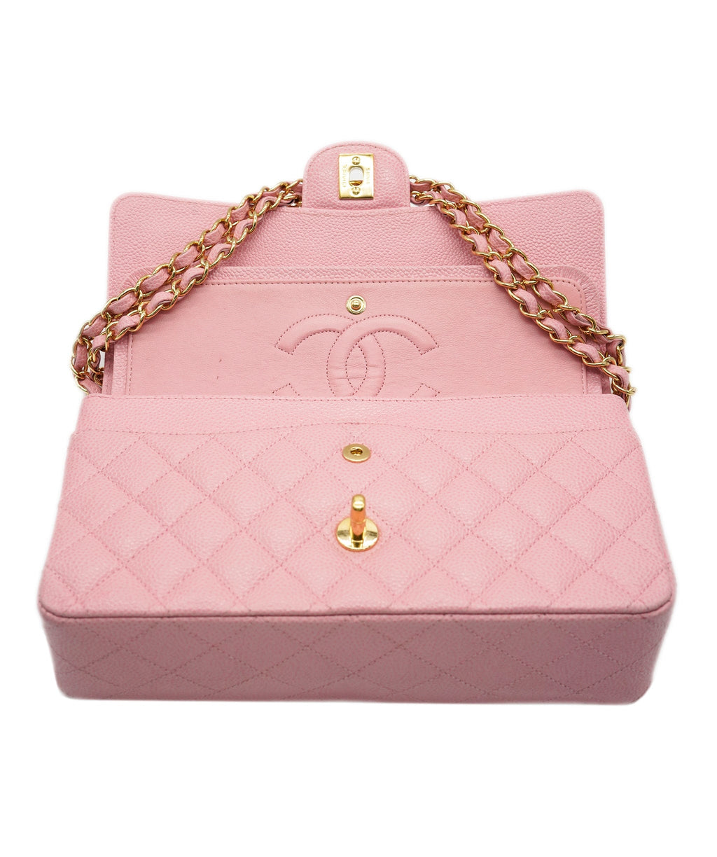 Chanel Vintage Rose Sakura Pink Caviar Medium Classic Flap Bag 24k
