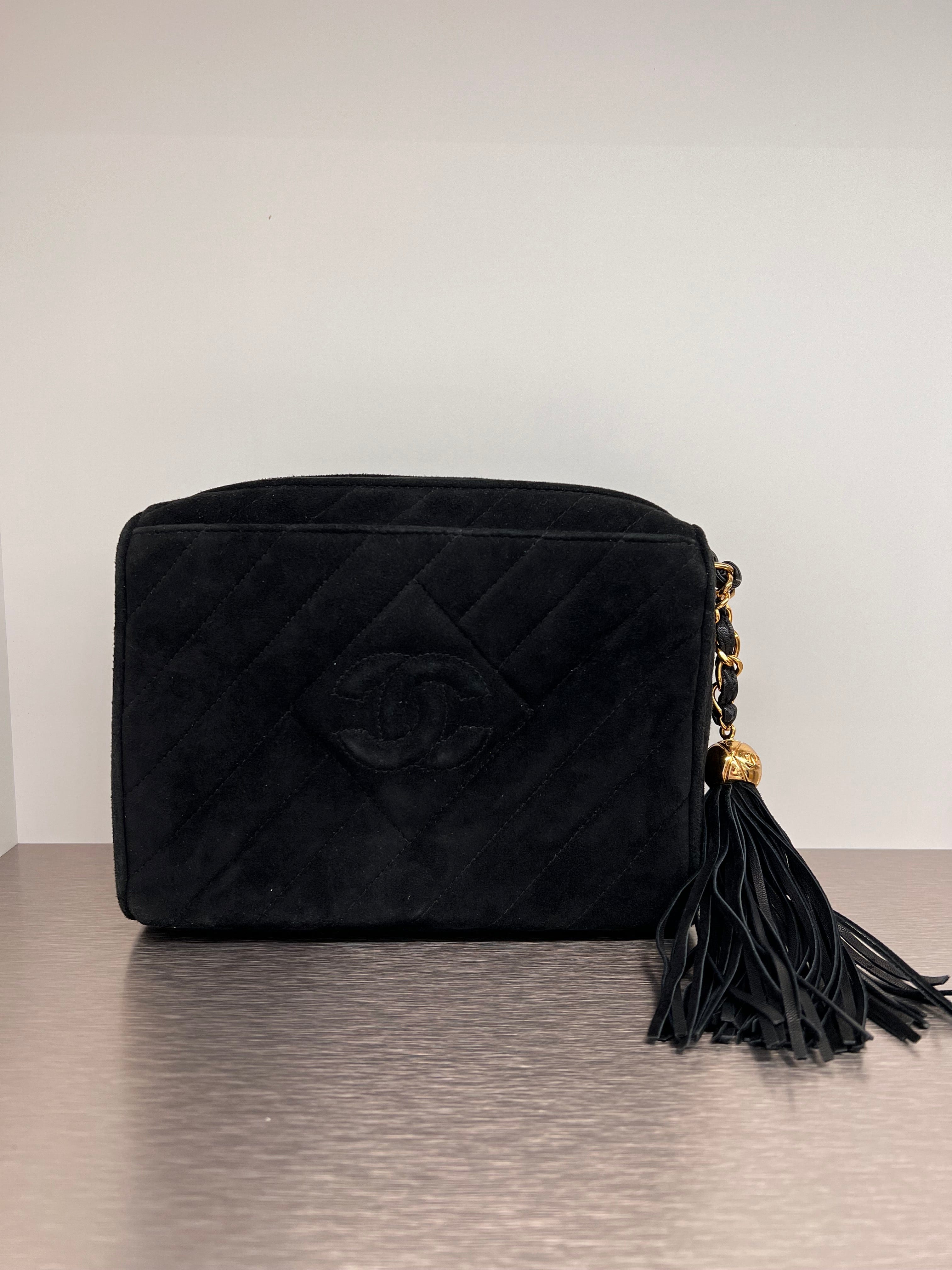Chanel Chanel Vintage suede camera bag black GHW 3483636 SKCT4030