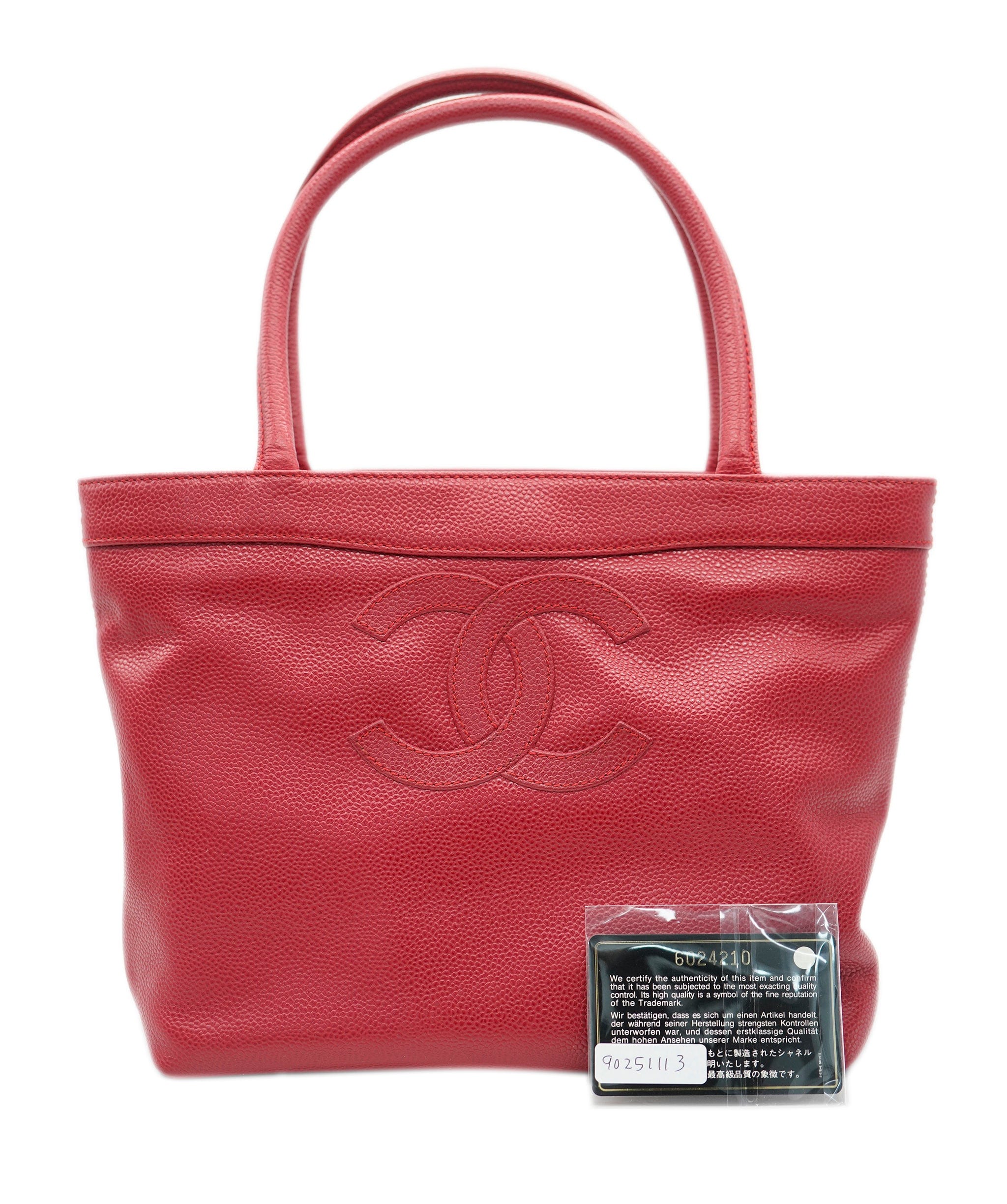 Chanel CHANEL VINTAGE TOTE BAG RED CAVIAR SKIN 90251113 DXBS1343