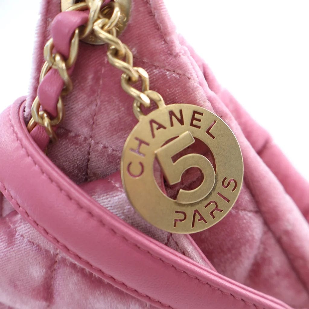 Chanel Chanel Wave CC Hobo Small Pink Velvet L-1XRLRQ