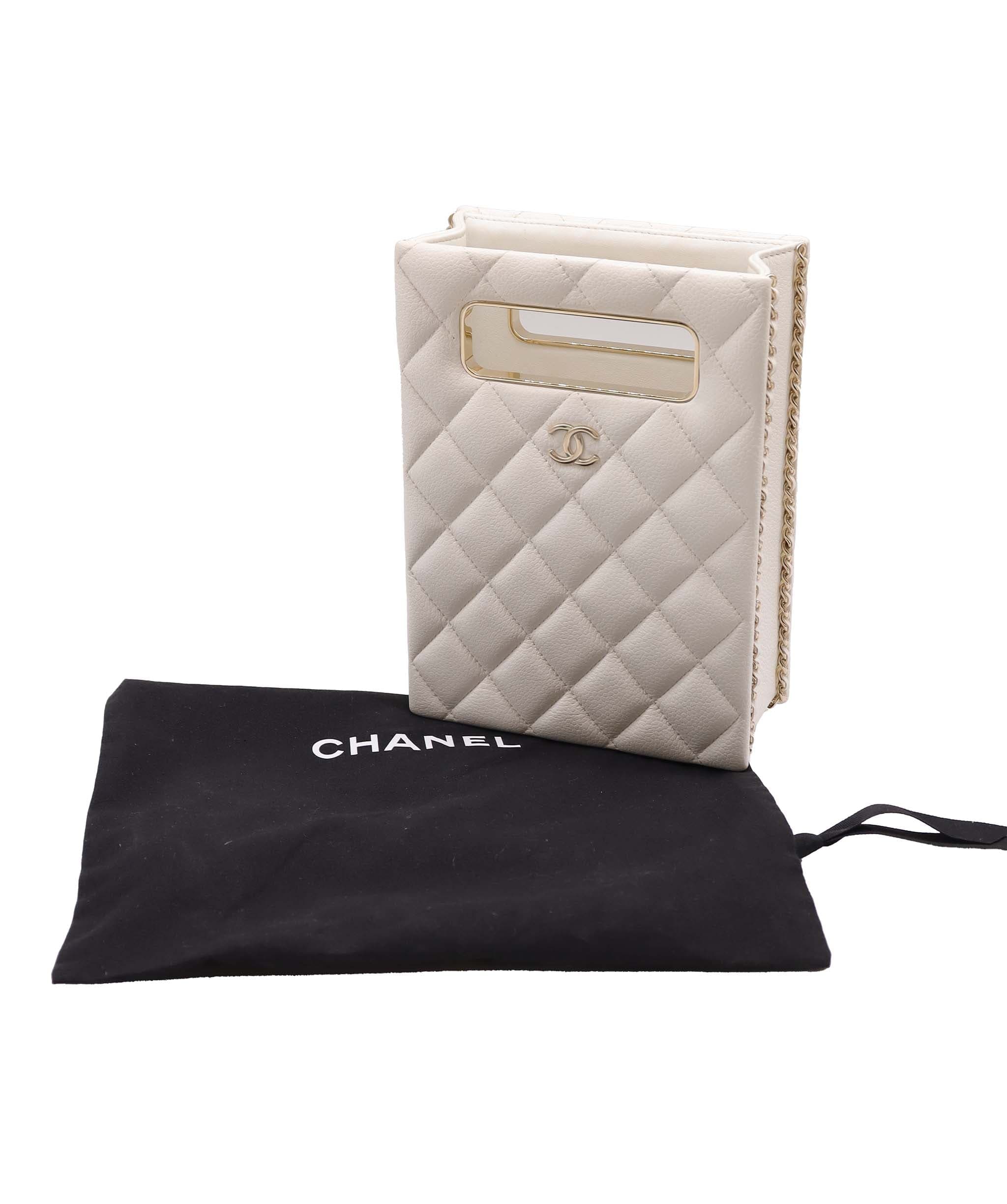 Chanel Chanel White Quilted Caviar Leather Evening Crossbody Bag ASC6900