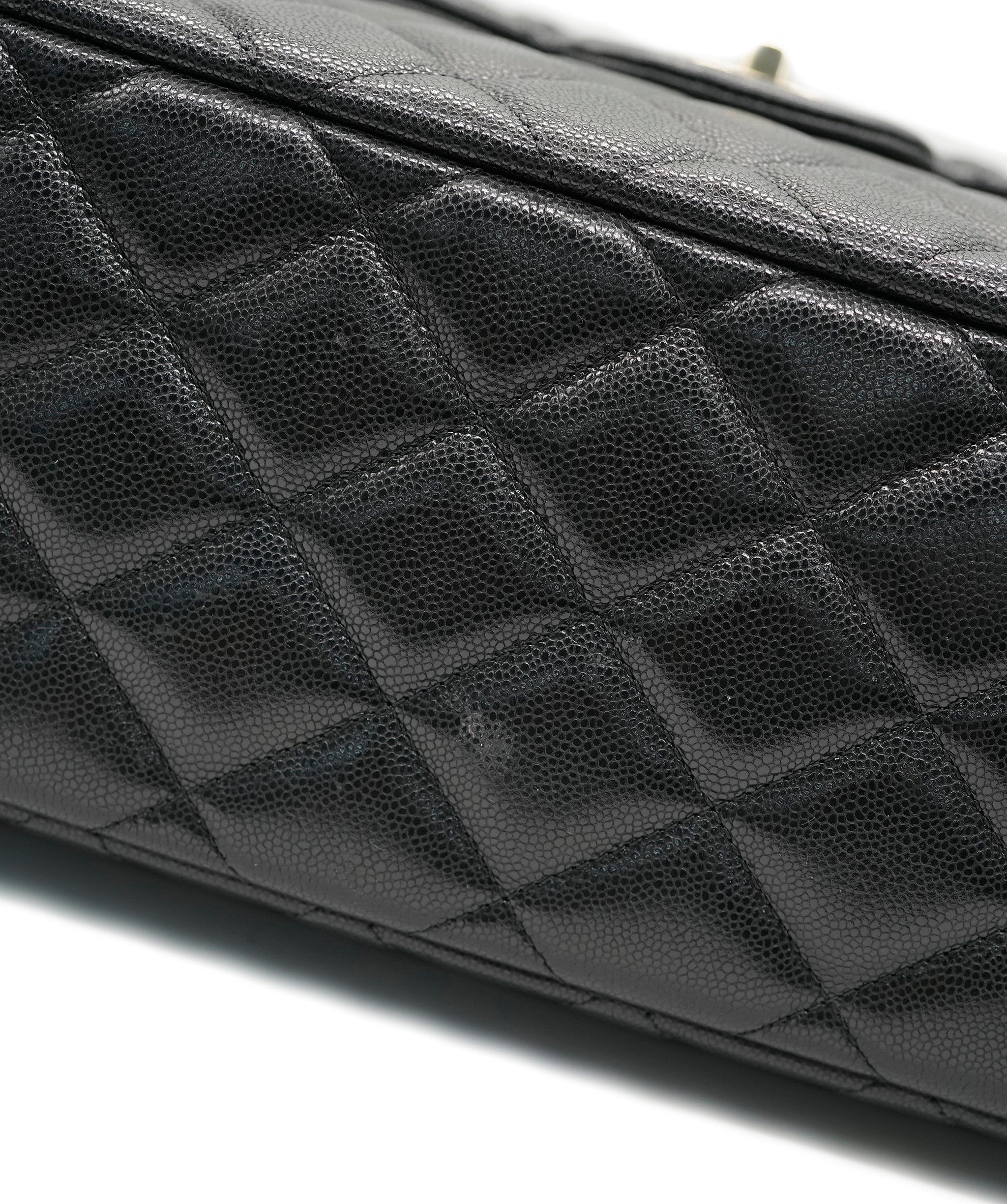 Chanel Chanel XXL Black Caviar Classic Travel Flap Bag Gold 24K CC Handbag Airline ALC2620