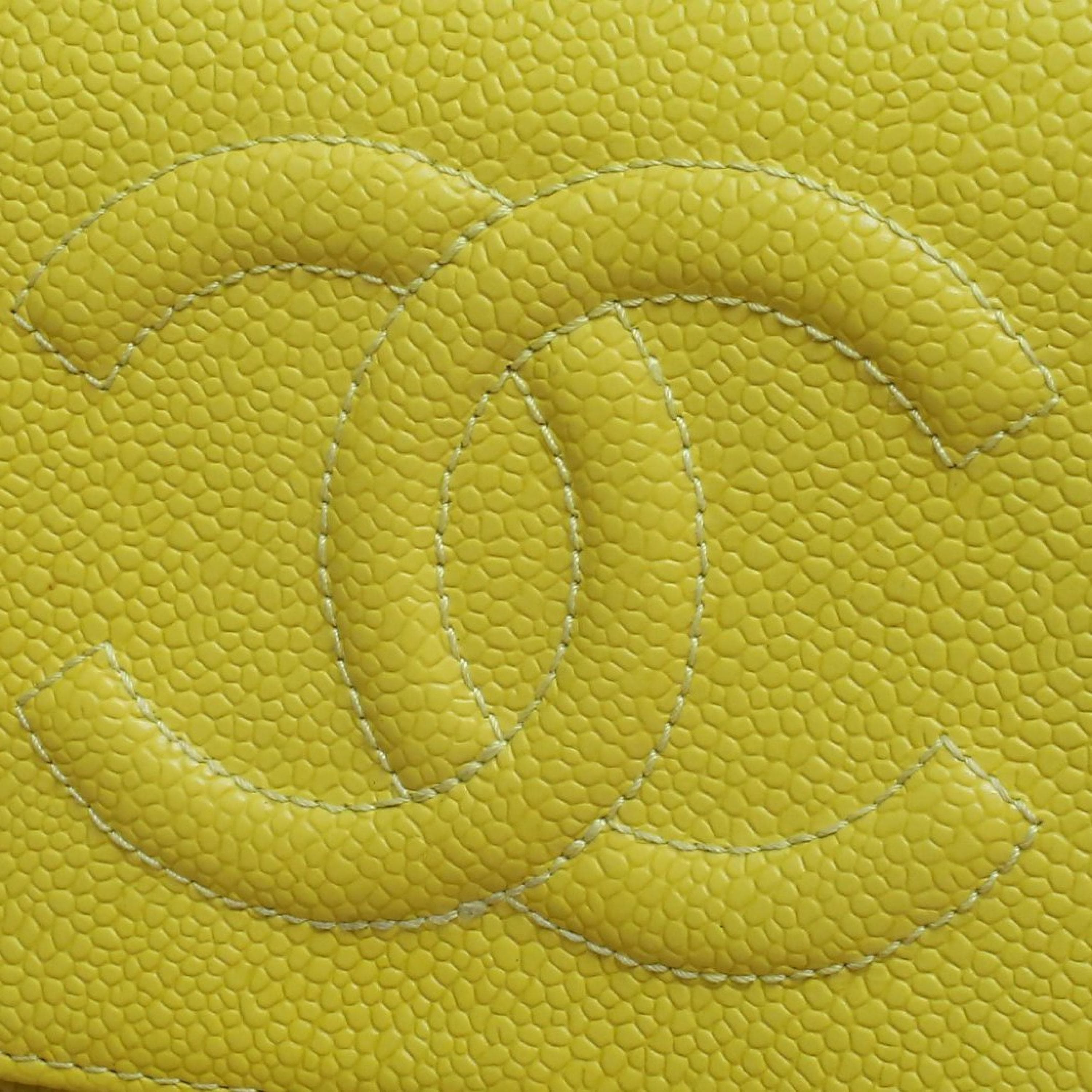 Chanel Chanel Yellow lychee leather C 19k silver buckle double C WOC series large logo flap shoulder bag
No accessories ALC3157