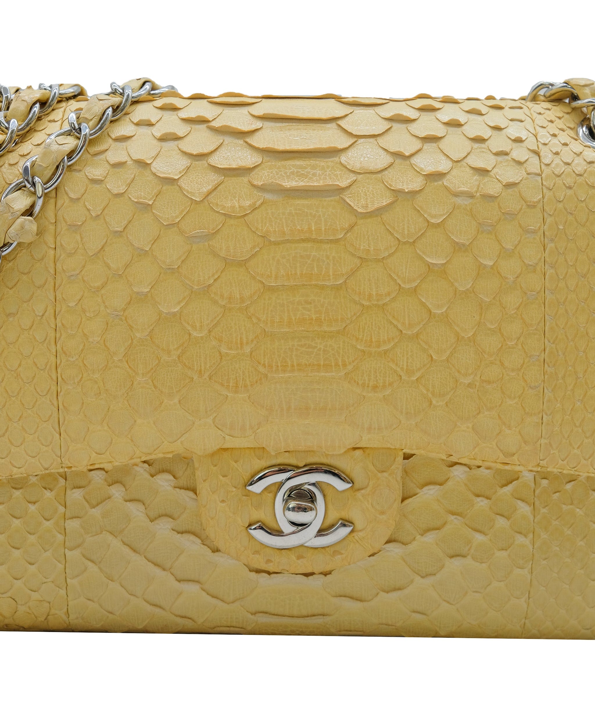 Chanel Chanel Yellow Python Medium Double Yellow Python ASC5273