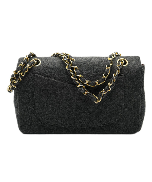 Chanel SUPER RARE Chanel Grey Charcoal Grey Wool Bag ALL0657