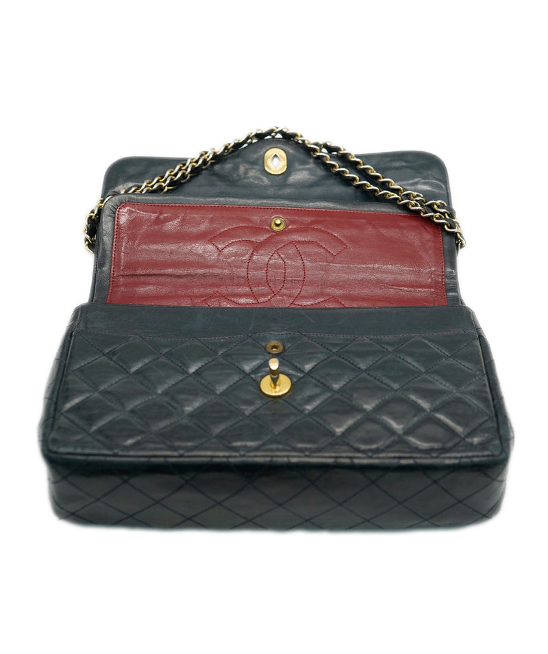 Chanel Black Quilted Leather Vintage Double Sided Flap Bag Chanel  TLC