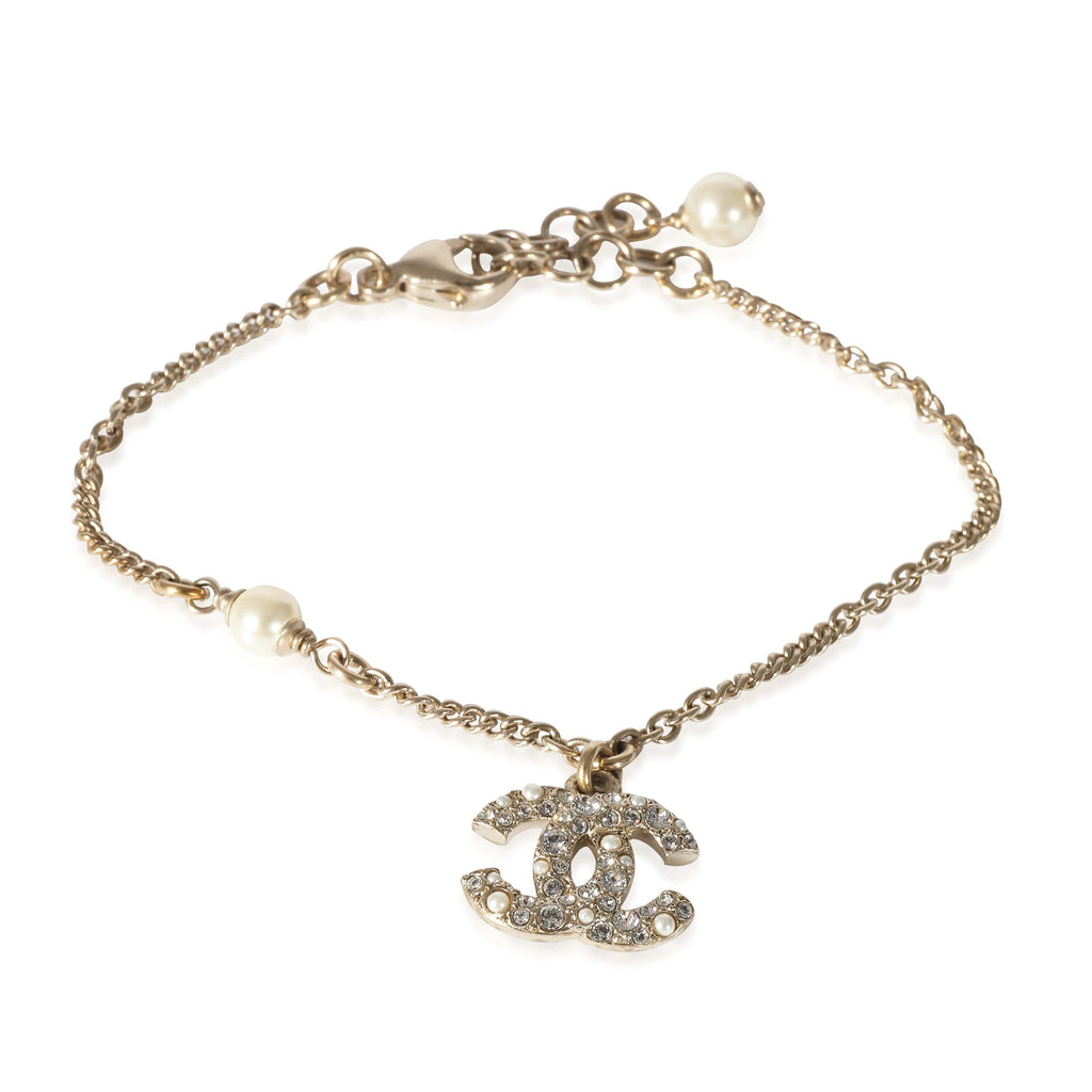 Chanel 2021 Strass CC Link Bracelet - Gold-Plated Link, Bracelets -  CHA712797
