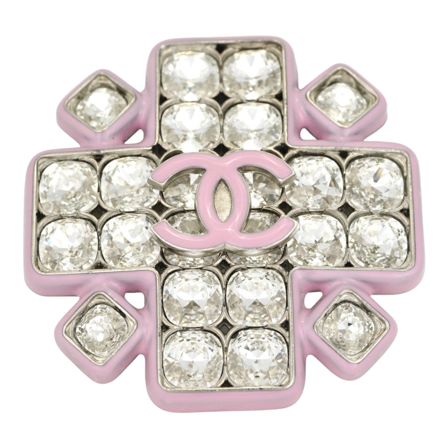 Chanel Chanel Crystal Brooch Pink CC Logo 19C