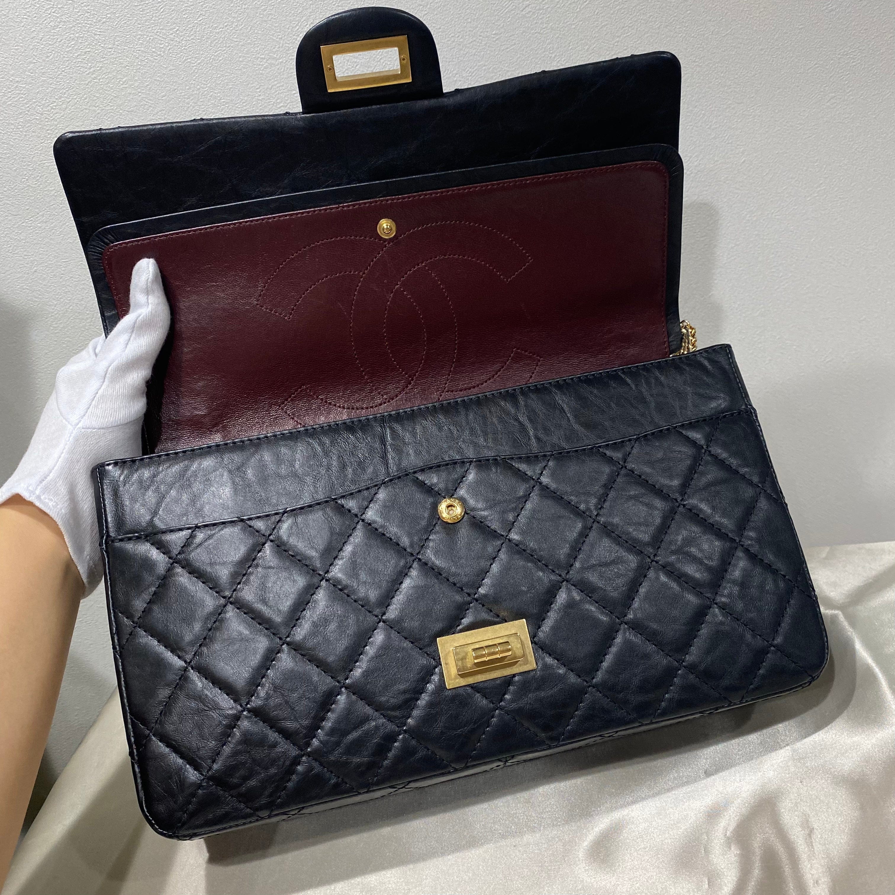 Chanel CHANEL 2.55 CHAIN SHOULDER BAG BLACK CALF SKIN 90197993