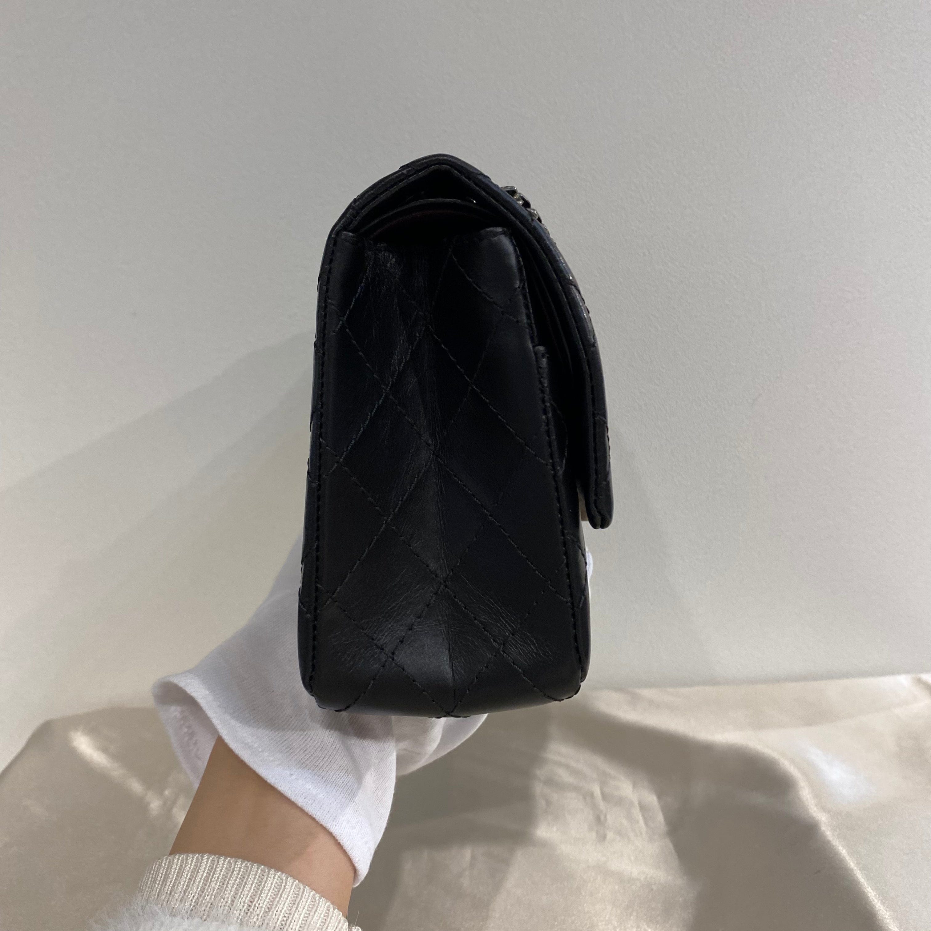 Chanel CHANEL 2.55 CHAIN SHOULDER BAG BLACK CALF SKIN 90214995