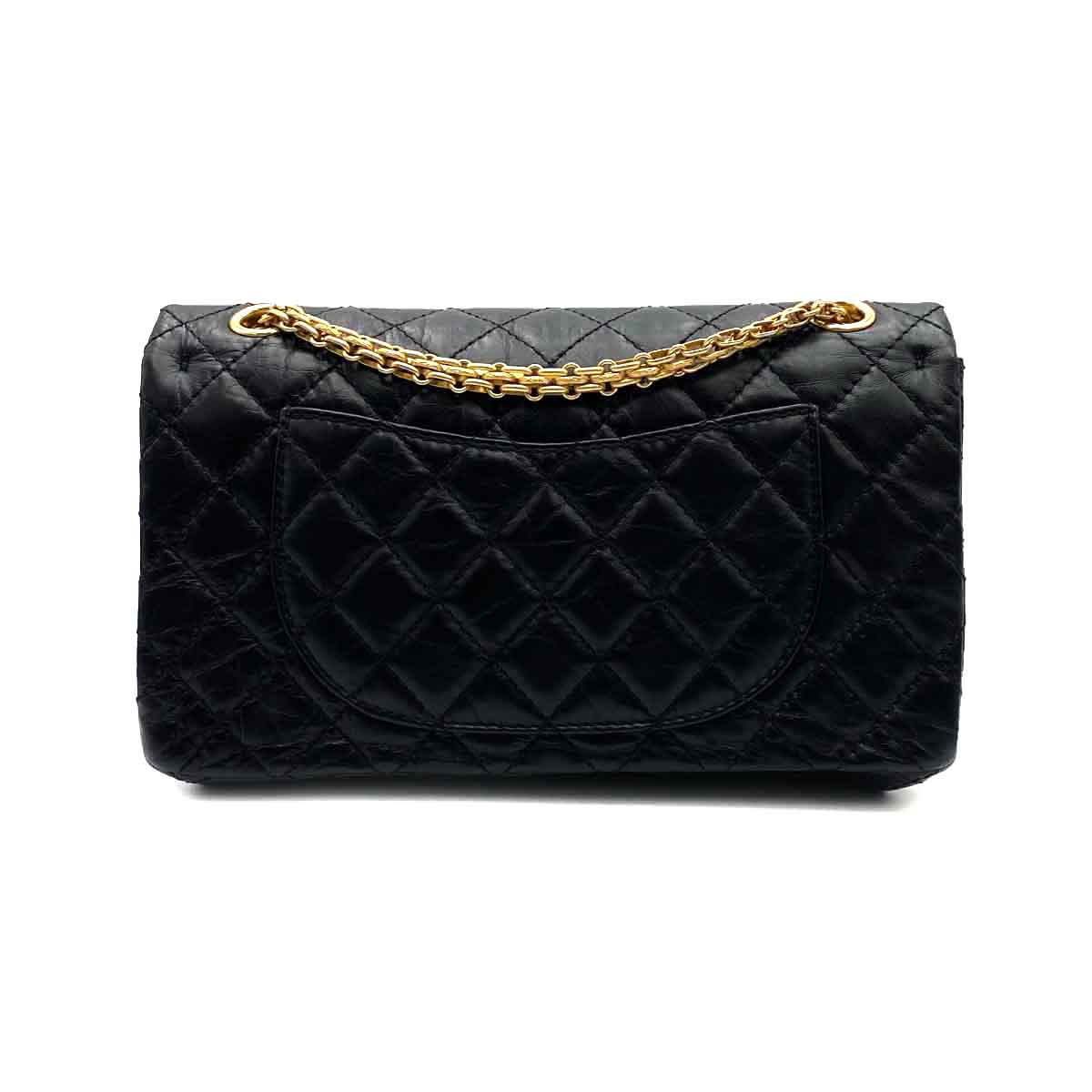 Chanel CHANEL 2.55 EMBROIDERY CHAIN SHOULDER BAG ICON BLACK CALF SKIN 90226493