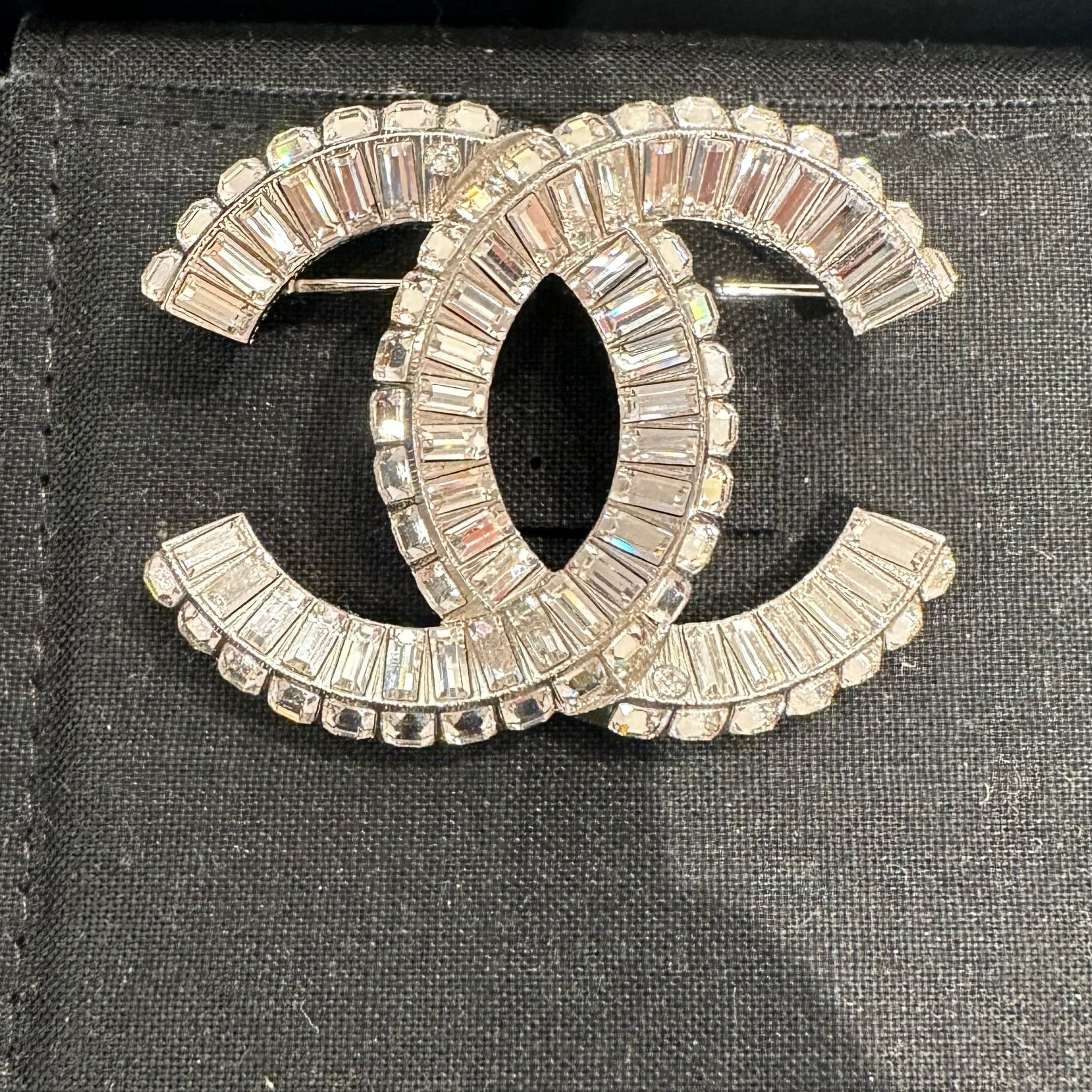 Chanel Chanel All Crystal Silver Brooch