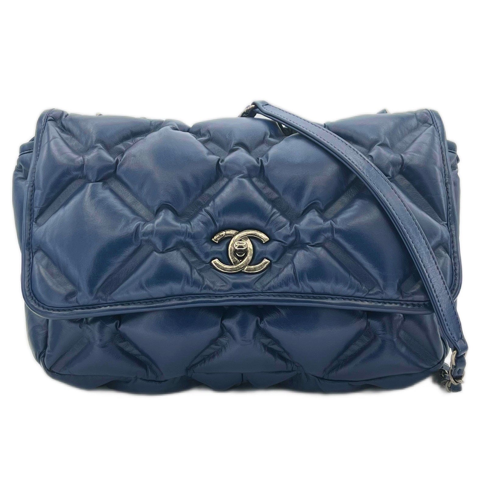 Chanel Chanel Bubble Flap Blue Calfskin RHW #23