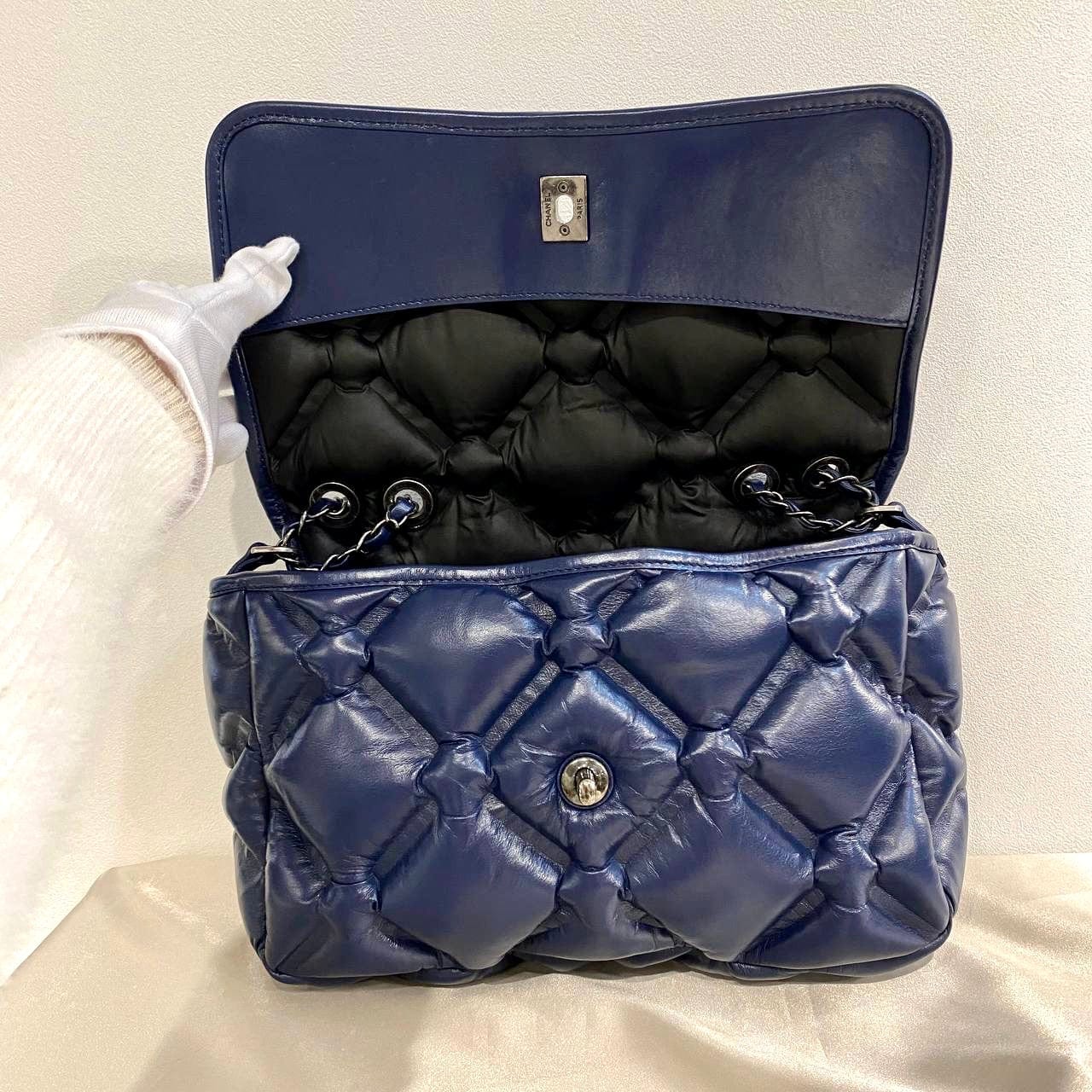 Chanel Chanel Bubble Flap Blue Calfskin RHW #23