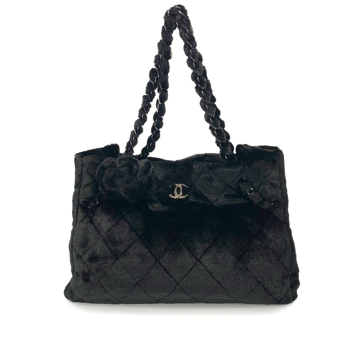 Chanel Chanel Camellia Tote Black Fantasy Fur #13 90252968