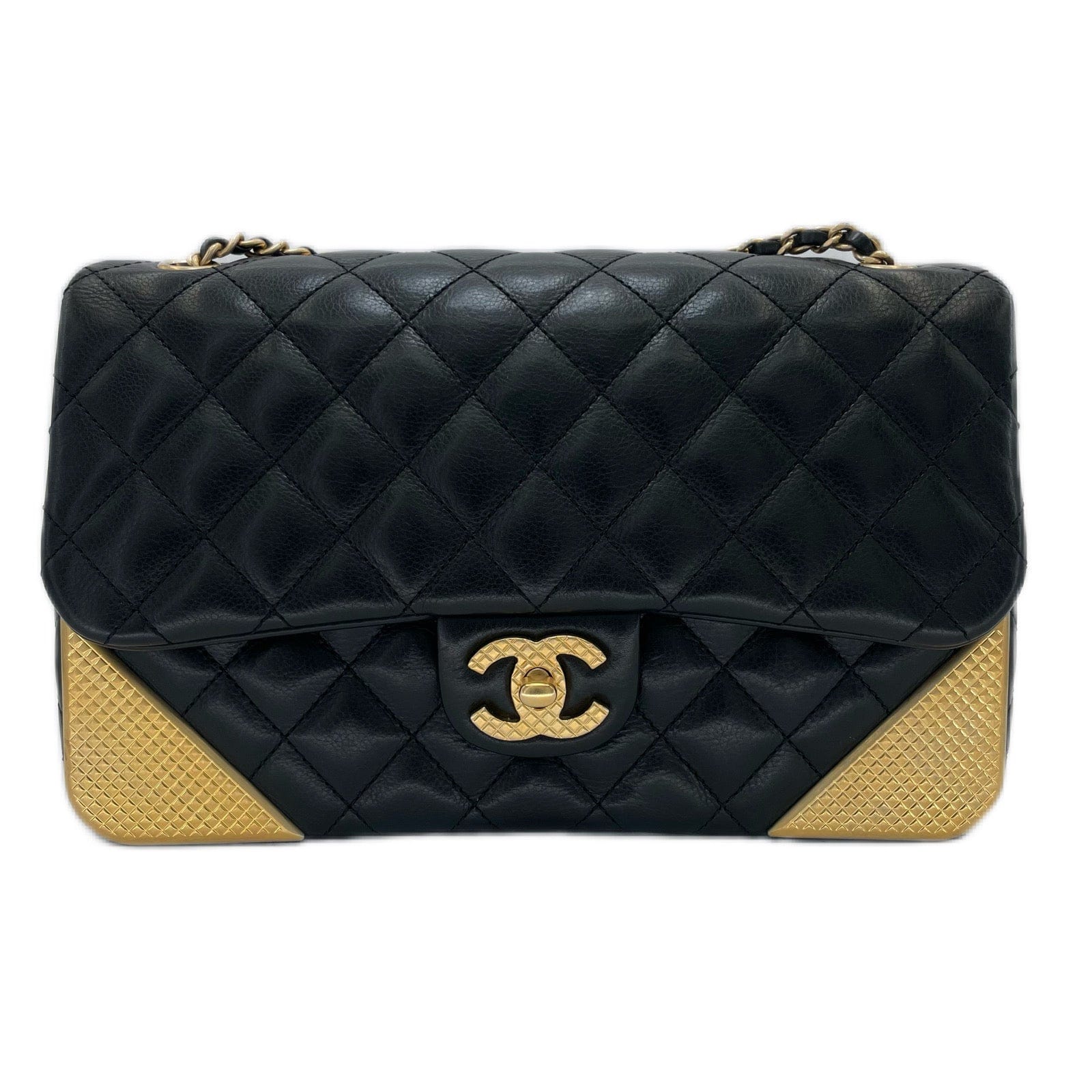 Chanel CHANEL CHAIN SHOULDER BAG BLACK LAMB SKIN 90206368