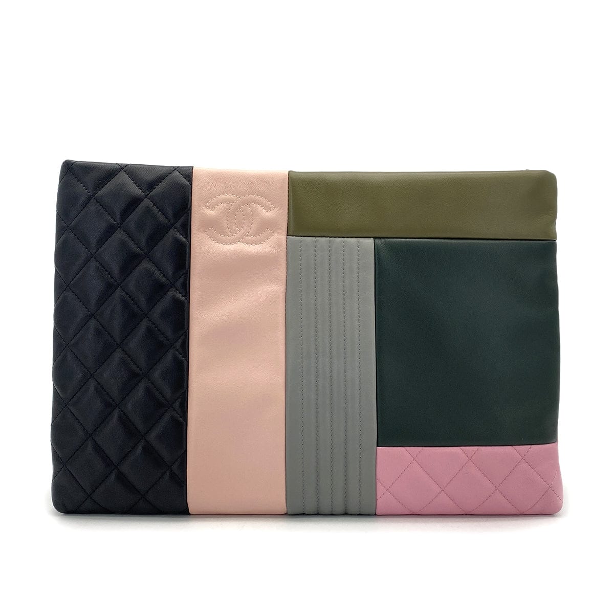 CHANEL CHANEL COCOMARK MATELASSE PATCHWORK CLUTCH BAG MULTICOLOR LEATHER 90309172