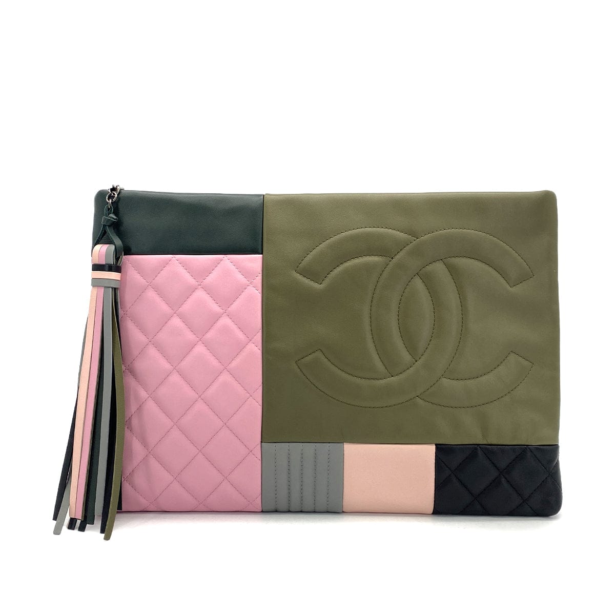 CHANEL CHANEL COCOMARK MATELASSE PATCHWORK CLUTCH BAG MULTICOLOR LEATHER 90309172