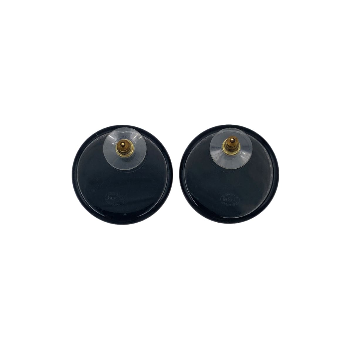 CHANEL CHANEL EARRINGS COCOMARK CIRCLE BLACK GOLD ACCESSORY B18A 90271760