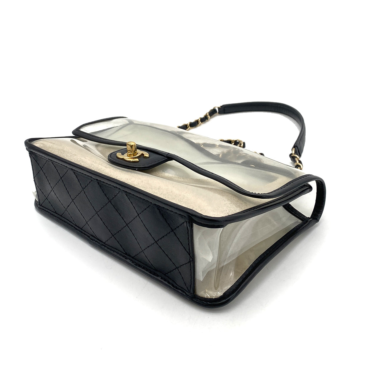 CHANEL CHANEL ENAMEL WITH SAND CLEAR SHOLDRE BAG 90260509