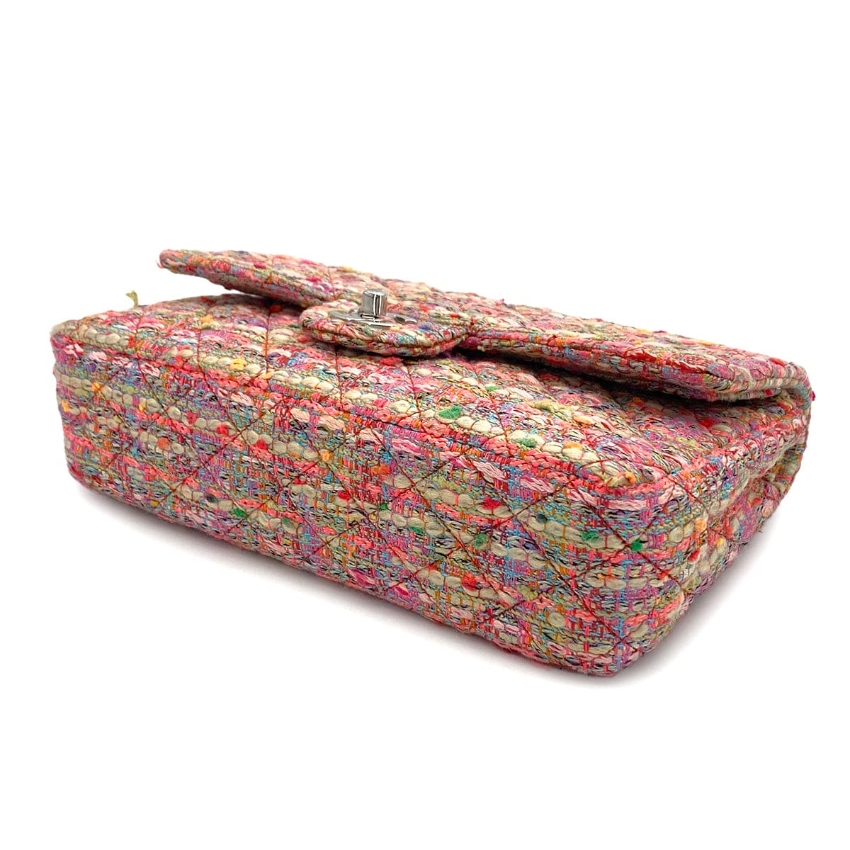 CHANEL CHANEL MATELASSE CHAIN SHOULDER BAG PINK MULTICOLOR TWEED SILVER HARDWARE 90326719